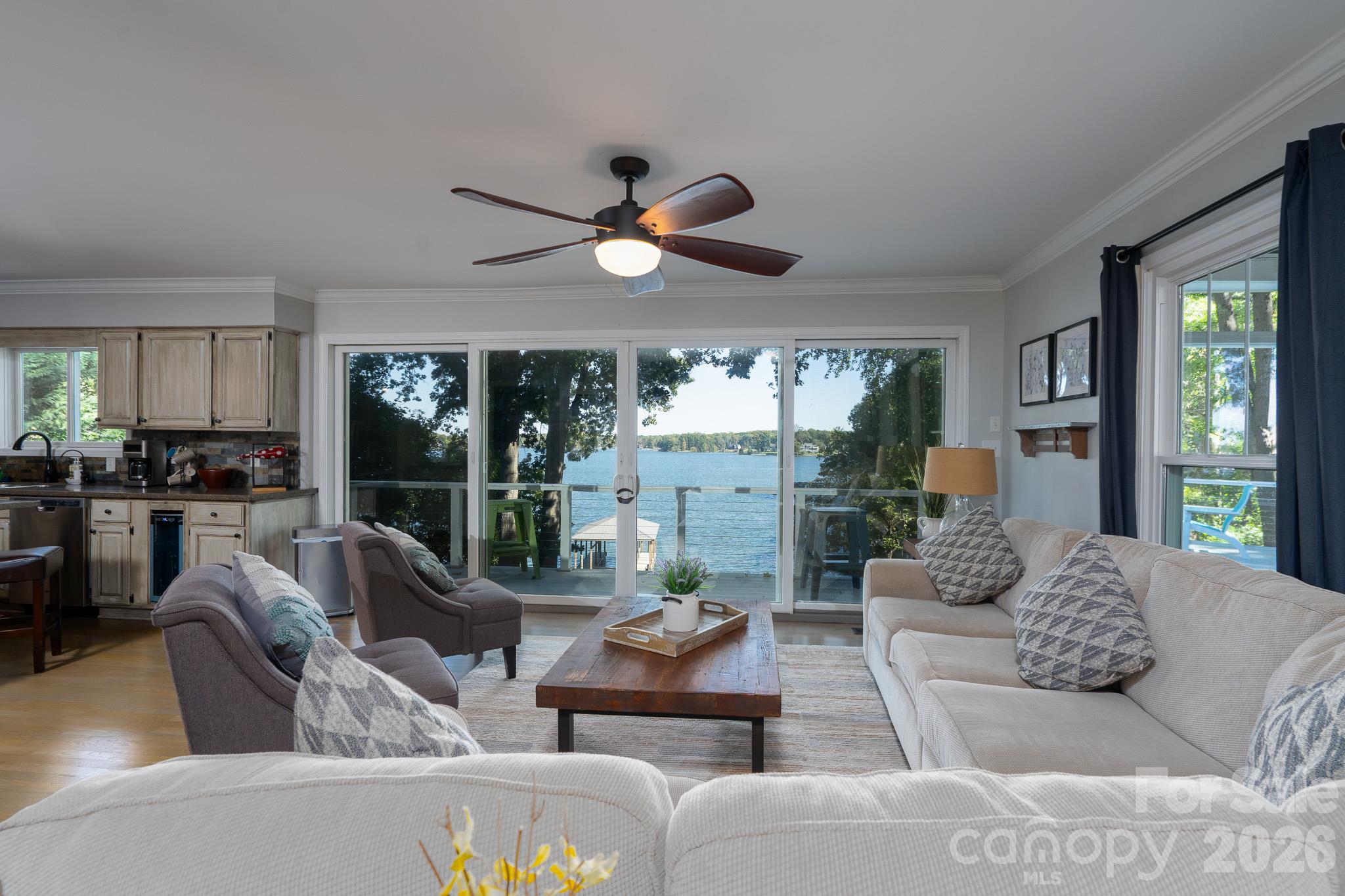 Living Room, sliding door to deck - 9598 Riviera Drive, Sherrills Ford