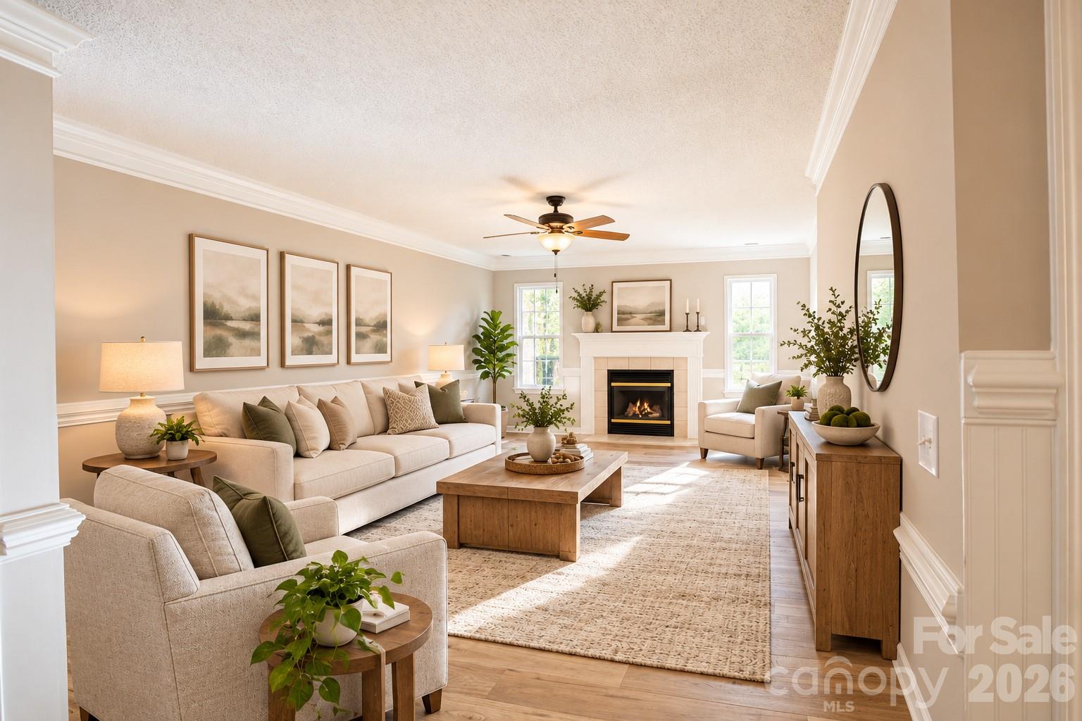 Virtually Staged Great Room - 1036 Valley Forge Road, Clover