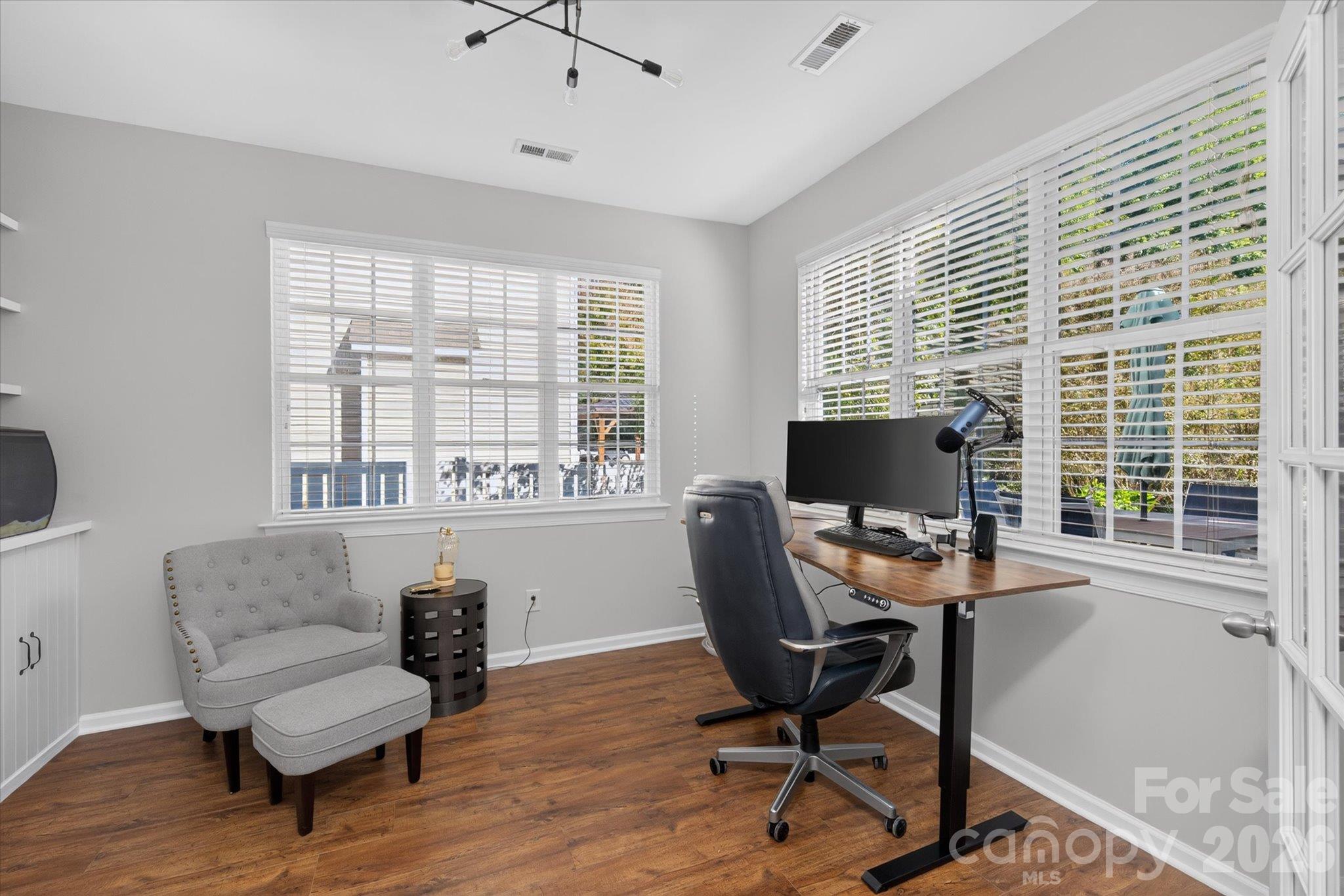 Second office or flex room off kitchen with French doors - 6107 Cactus Valley Road, Charlotte