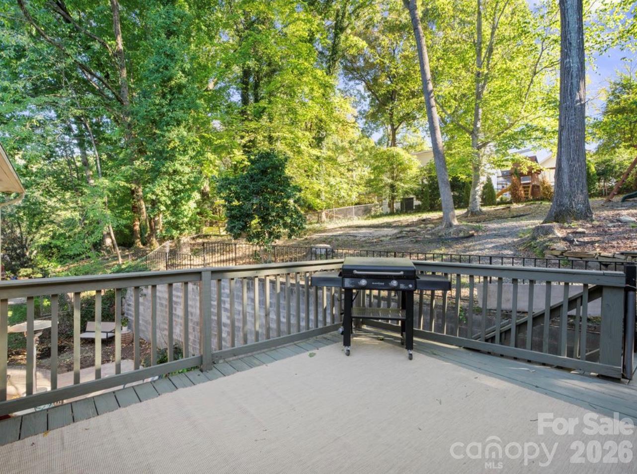 View from the back deck overlooking the back yard - 6626 Rocky Falls Road, Charlotte