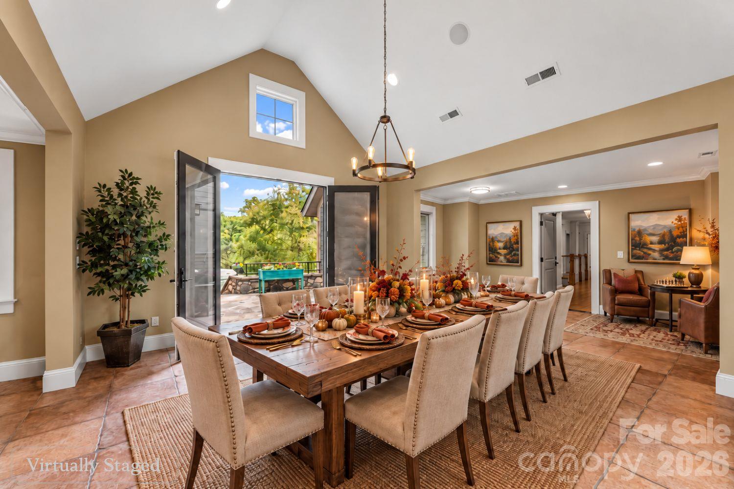 72 Oteen Church Rd (Main House): Gathering Room that connects 2 main residences (one with finished basement apt) - 68, 72, 82, and 84 Oteen Church Road, Asheville