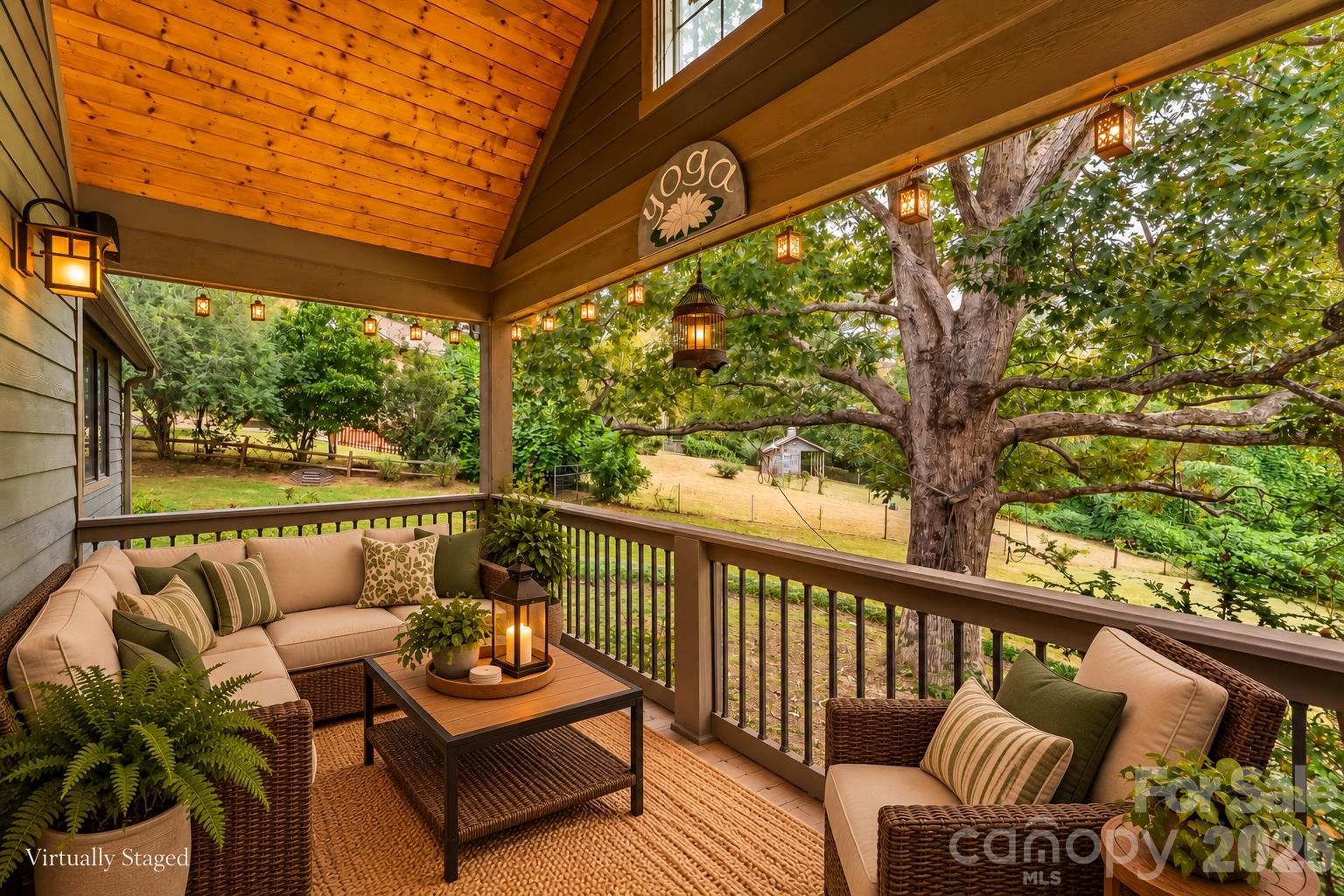 72-A Oteen Church Rd (Main House): Covered deck overlooking pool - 68, 72, 82, and 84 Oteen Church Road, Asheville