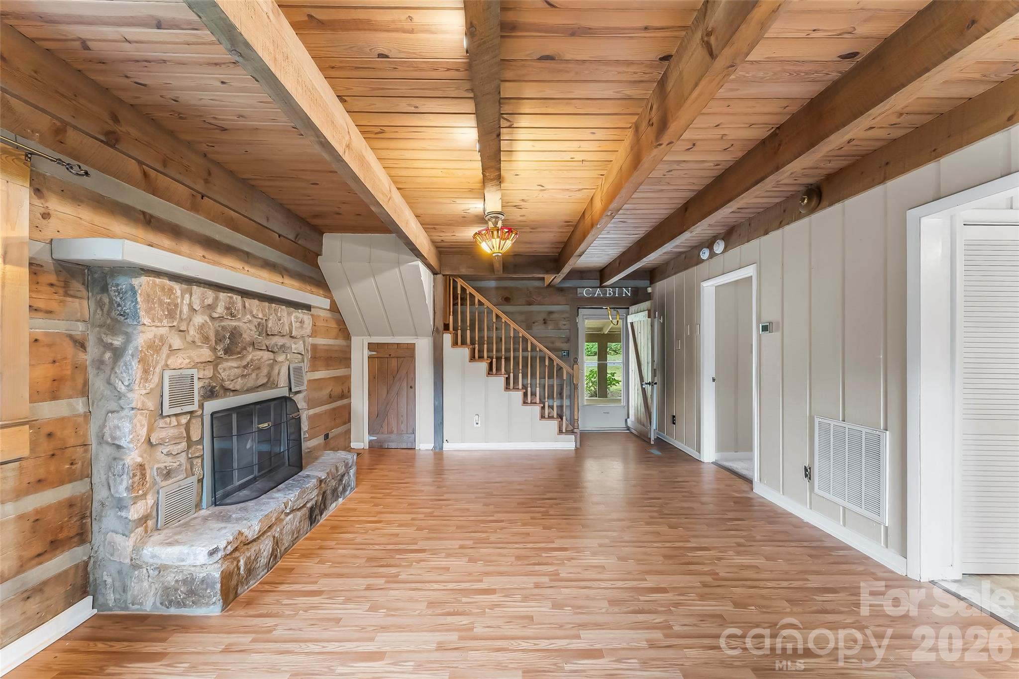 82 Oteen Church Rd (Mountain View Cabin): Living room on main level - 68, 72, 82, and 84 Oteen Church Road, Asheville