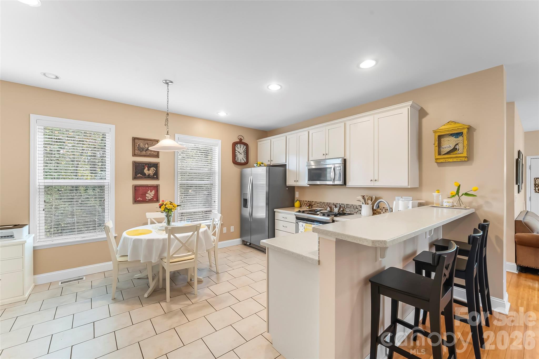 68 Oteen Church Rd (Blue Cottage): Open floor plan from kitchen to living room - 68, 72, 82, and 84 Oteen Church Road, Asheville