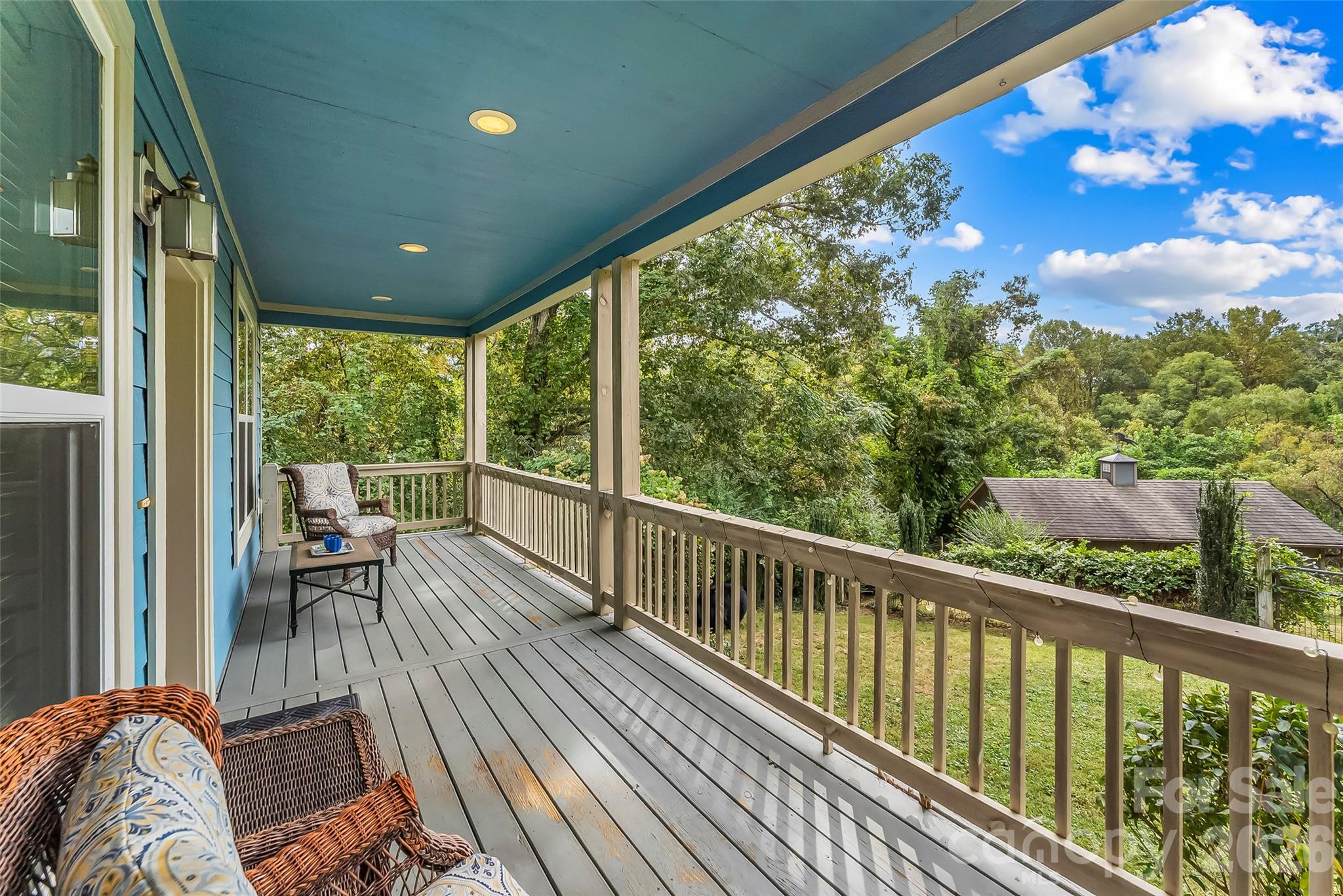 View from 68 Oteen Church Rd (Blue Cottage) overlooking stable and fenced pasture - 68, 72, 82, and 84 Oteen Church Road, Asheville