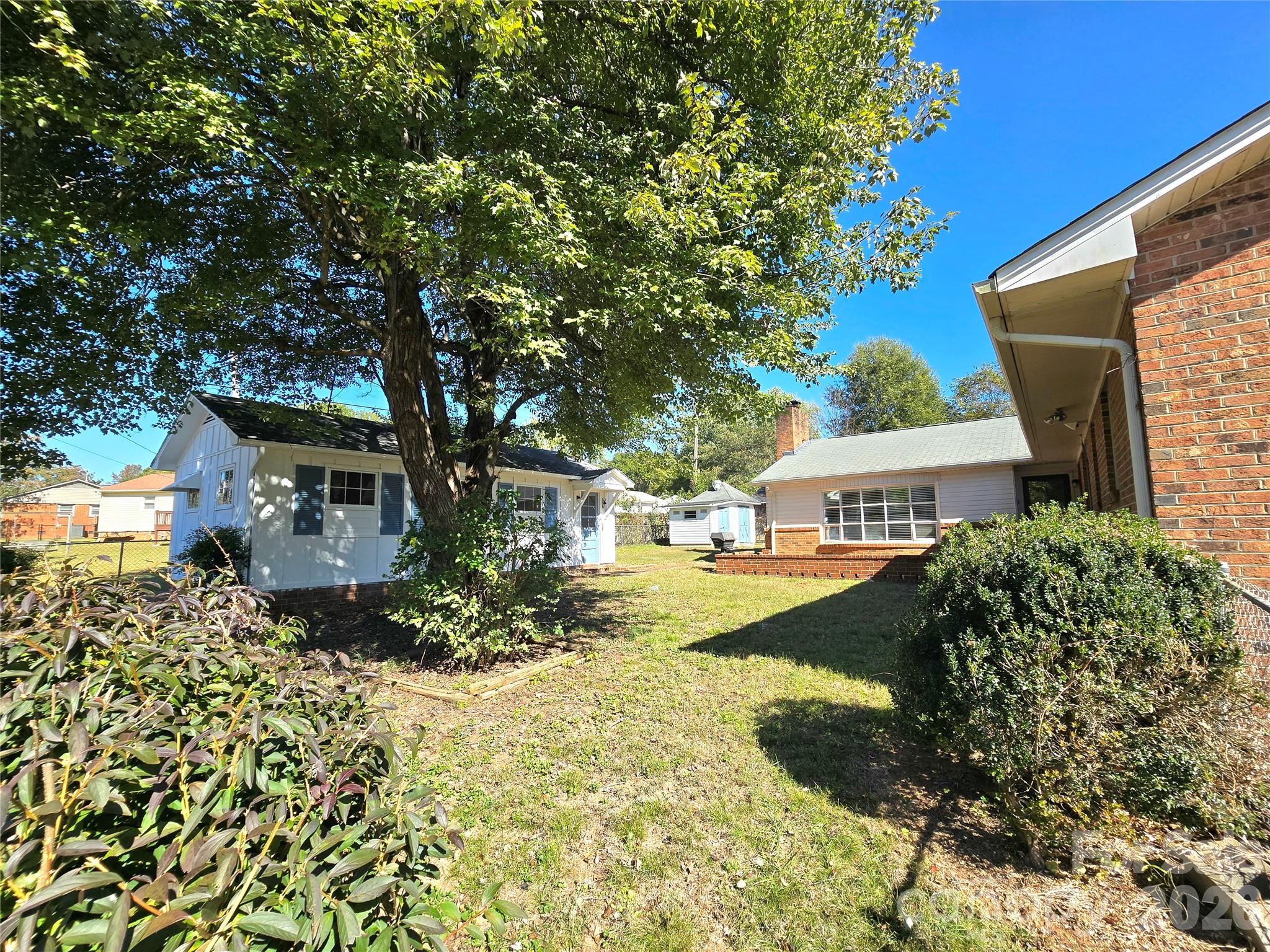 view of back yard that is fully fenced with 2 gates. - 112 Wendover Drive, Lincolnton