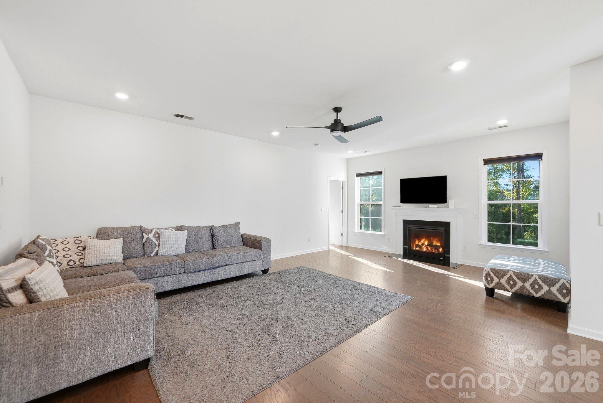 Living room area with gas log fireplace - 4603 Monument Valley Drive, Indian Land