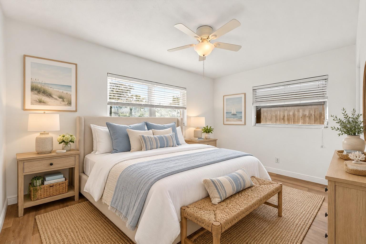 Virtually staged primary bedroom - 711 14TH ST, PALM HARBOR