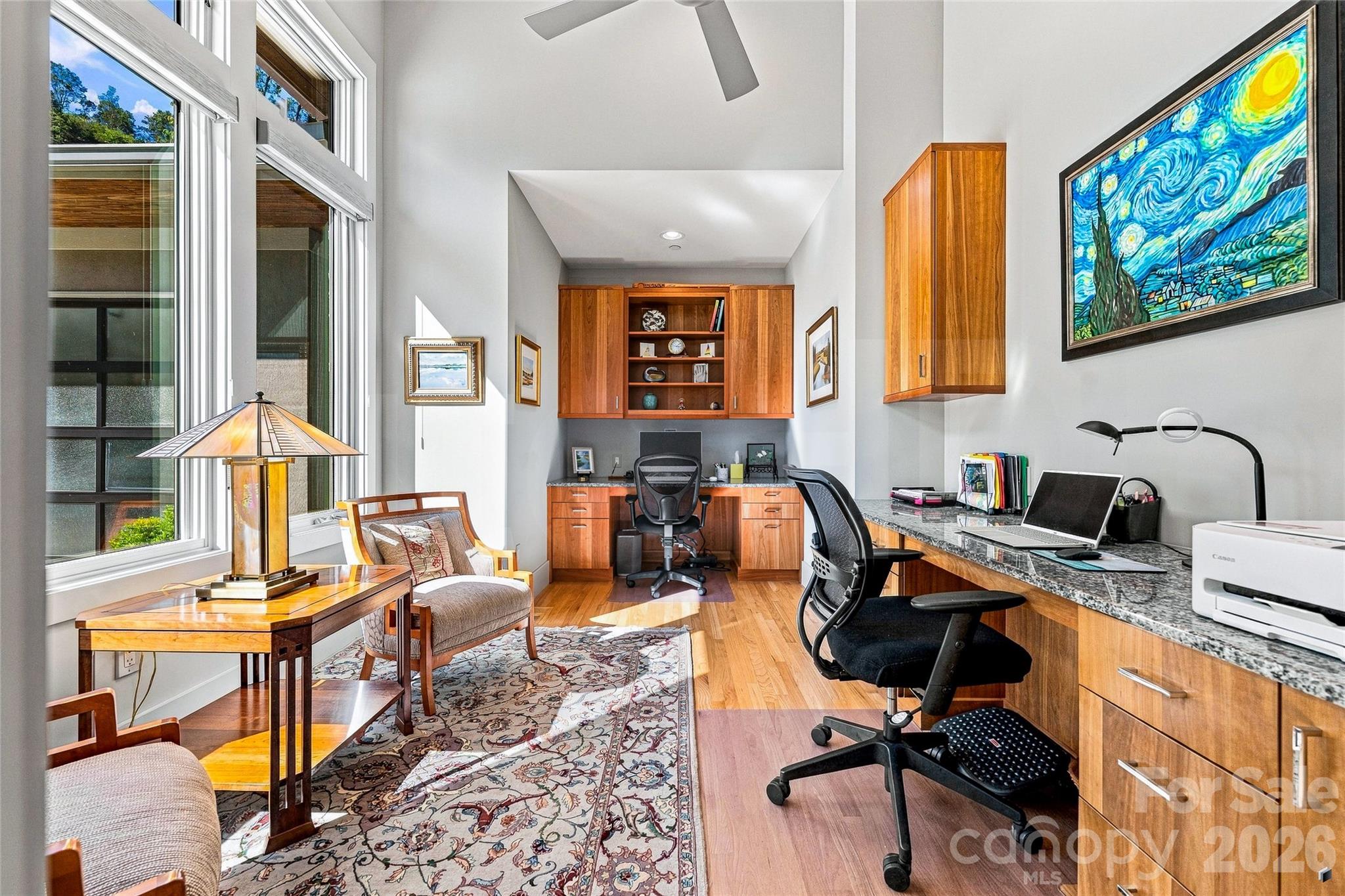 Executive Study with Custom Cherry Cabinetry - 22 Quartz Trail, Hendersonville