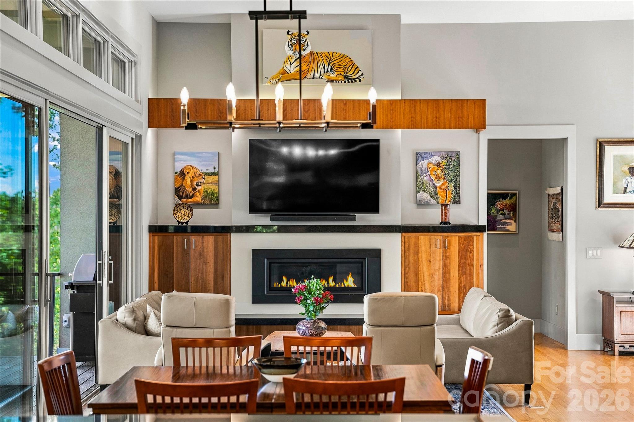 Great Room with Custom Cherry Entertainment Center - 22 Quartz Trail, Hendersonville