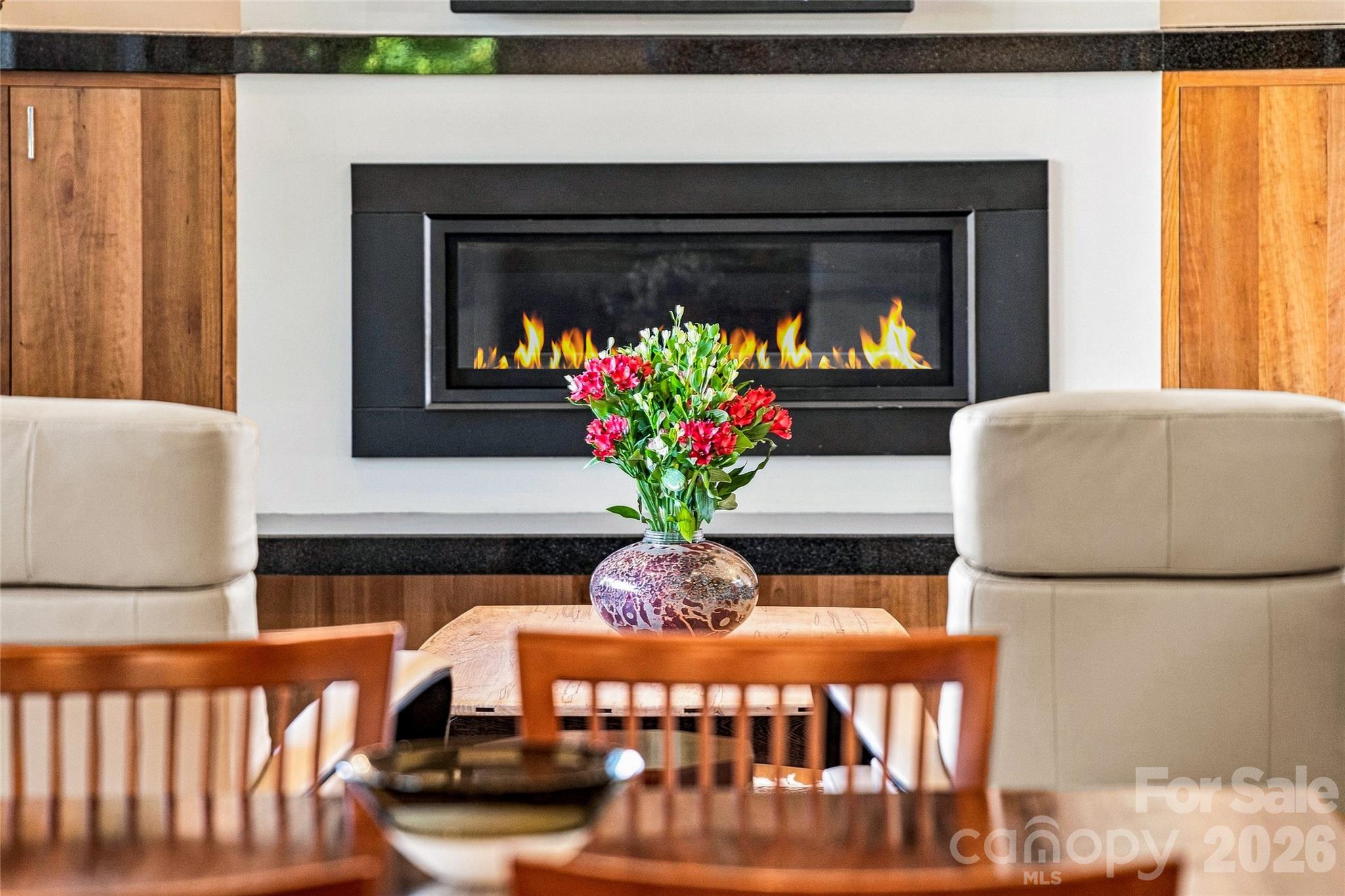 Gas Fireplace with Elevated Granite Hearth - 22 Quartz Trail, Hendersonville