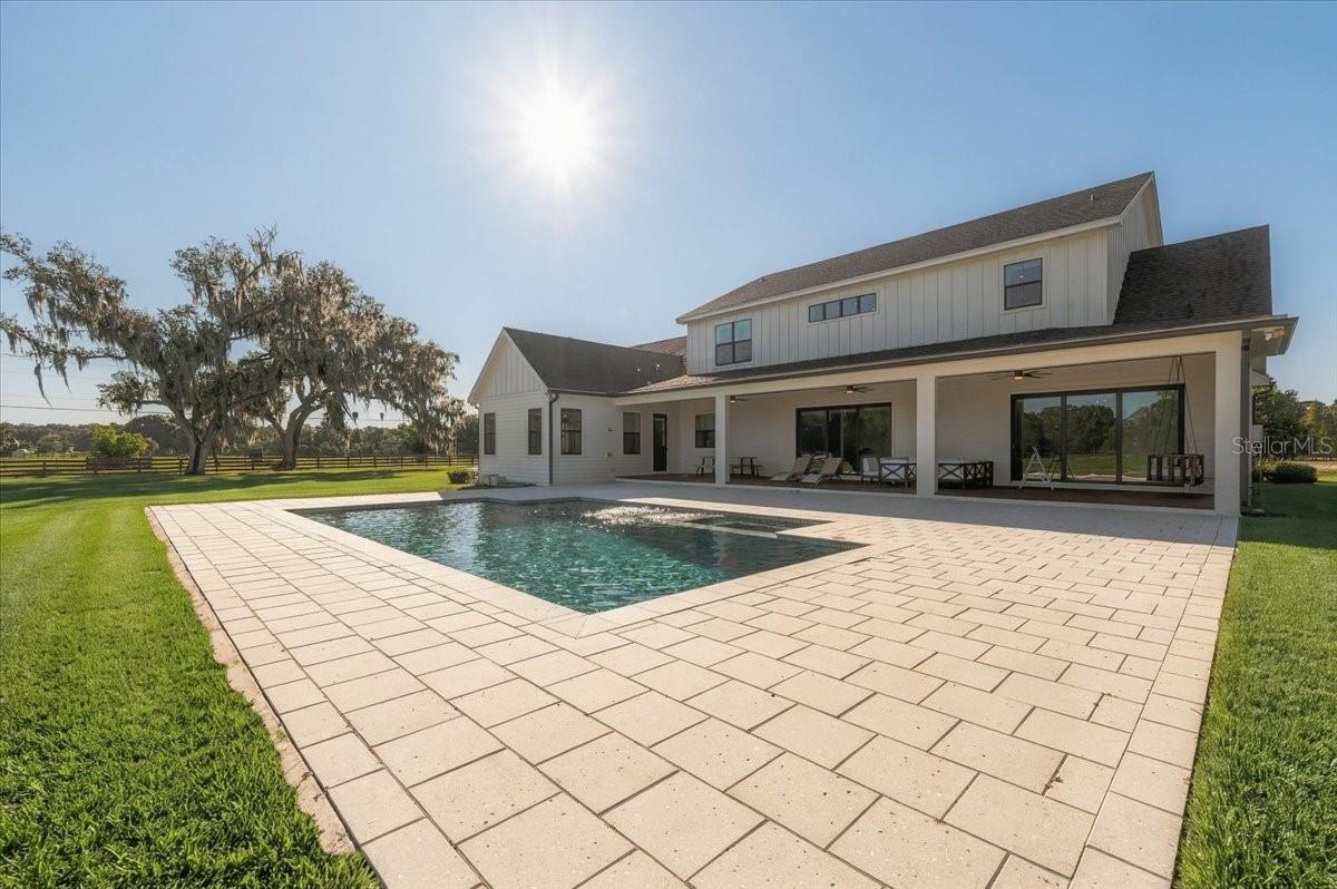 Rear Pool Patio - 888 TWIN OAKS LN, WINTER HAVEN