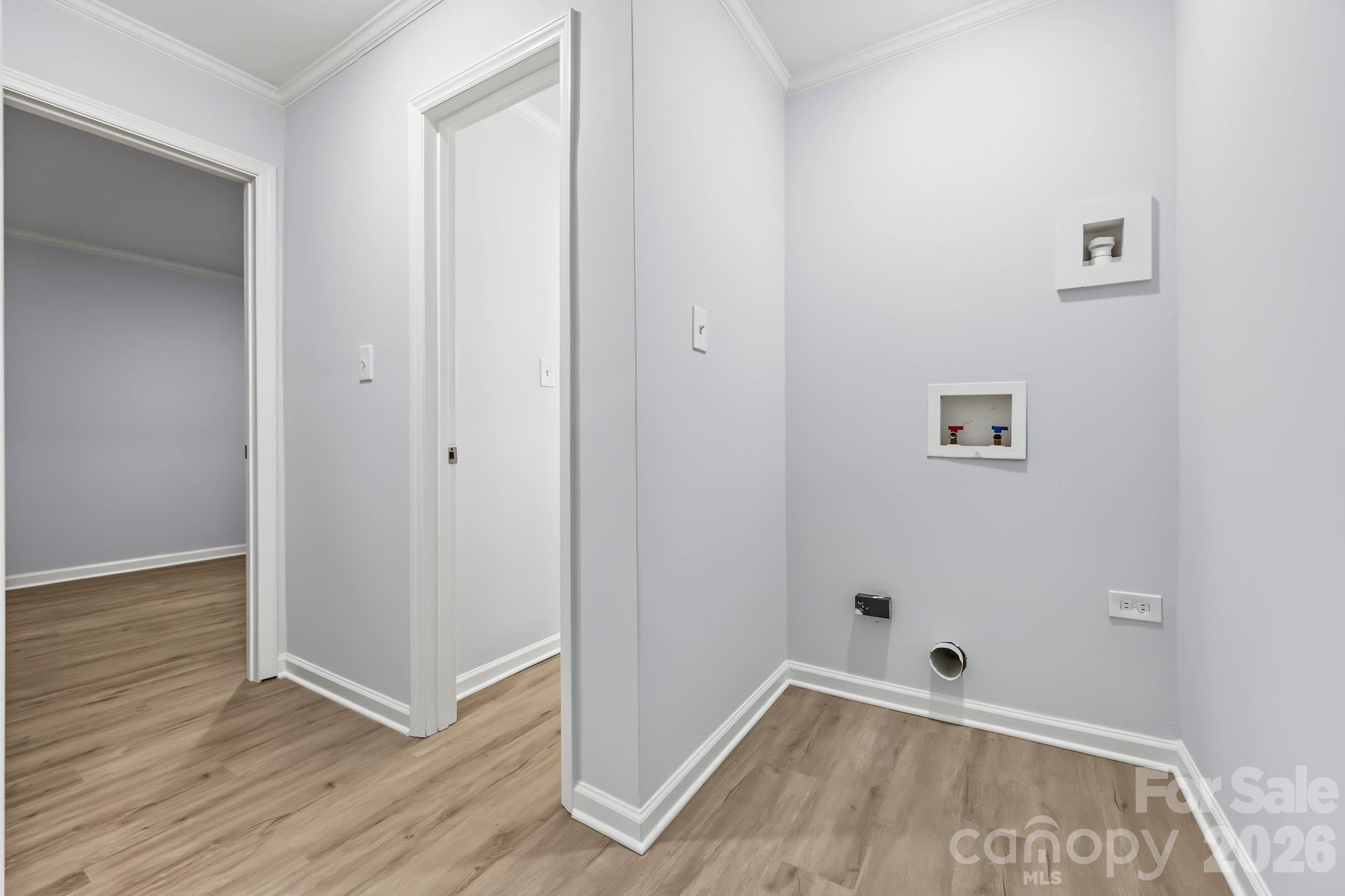 Laundry hookup in hallway - 2018 Quentin Street, Charlotte