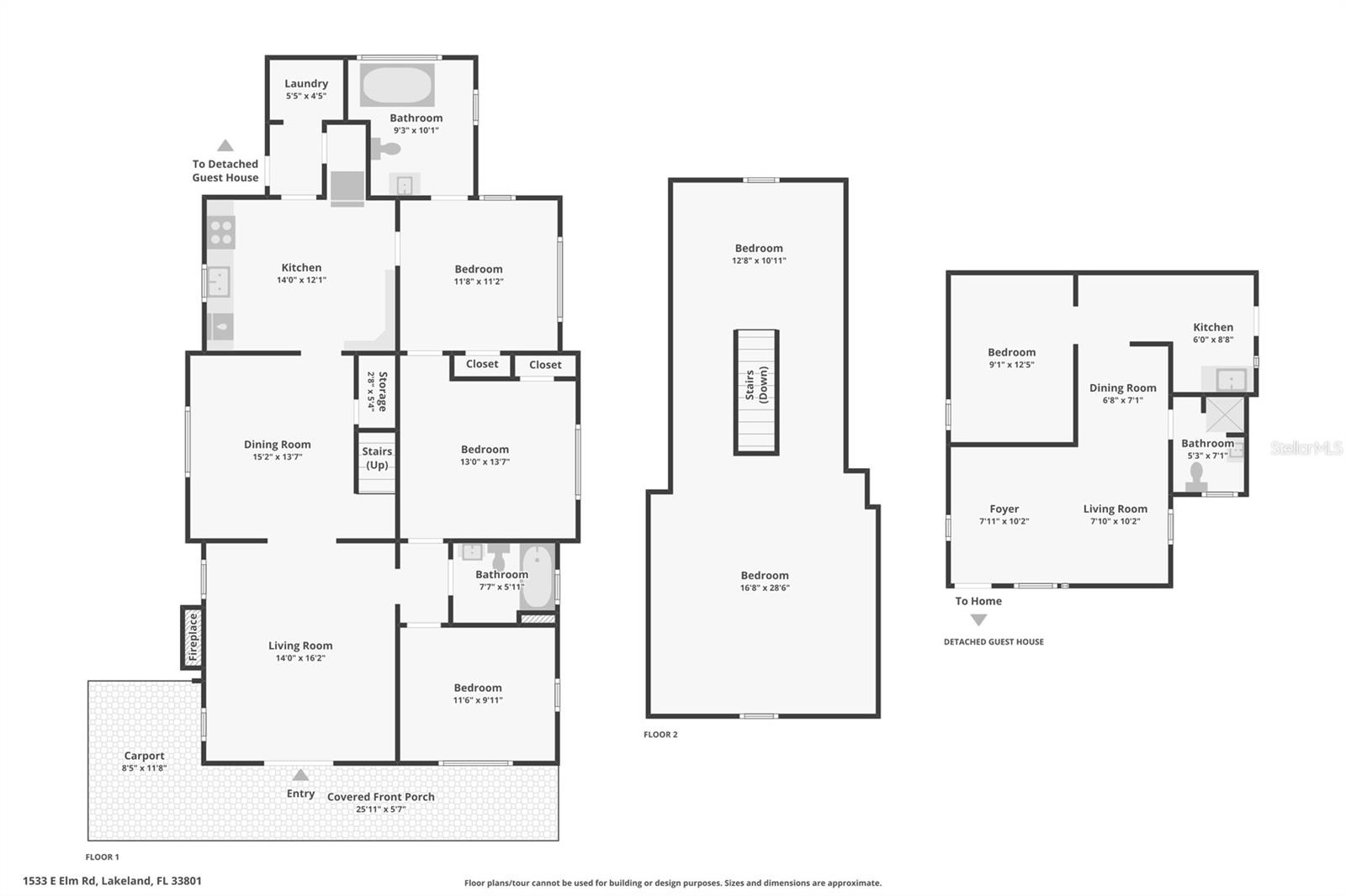 Combined Floor Plan - 1533 E ELM RD, LAKELAND