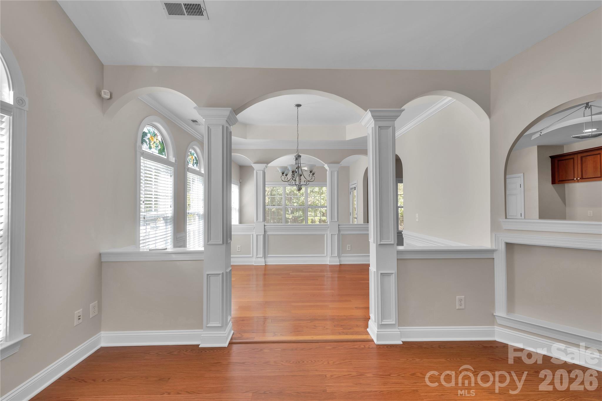 From Great Room looking toward Dining Room and Sunroom - 1240 Saint Johns Avenue, Matthews