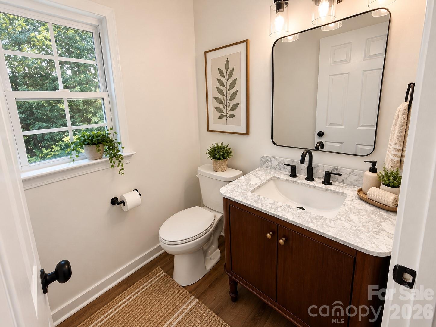 Half Bath on Main Floor - AI Staged Picture - 116 Huckleberry Lane, Mount Holly