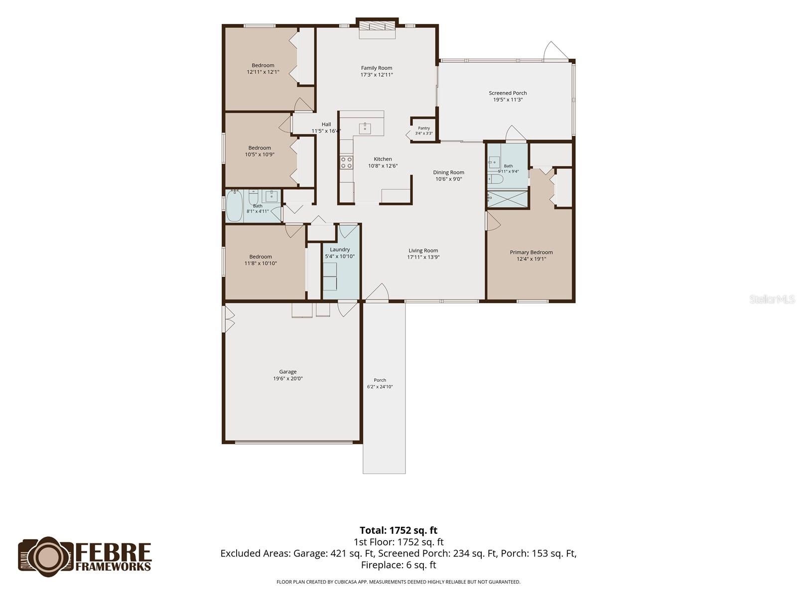 Floor plan created by Cubicasa APP. Measurements not guaranteed. - 12805 98TH ST, LARGO
