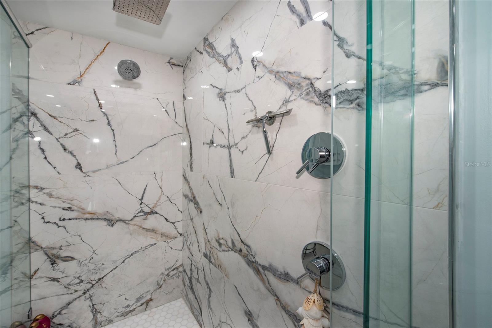 Primary Shower has double shower heads - 675 S GULFVIEW BLVD #704, CLEARWATER