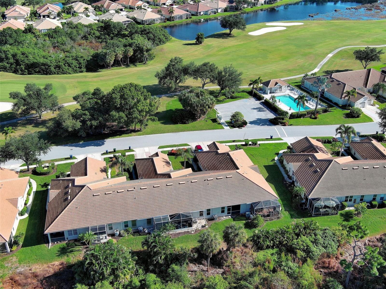 Aerial View of Villa and private pool area. - 668 BACK NINE DR, VENICE