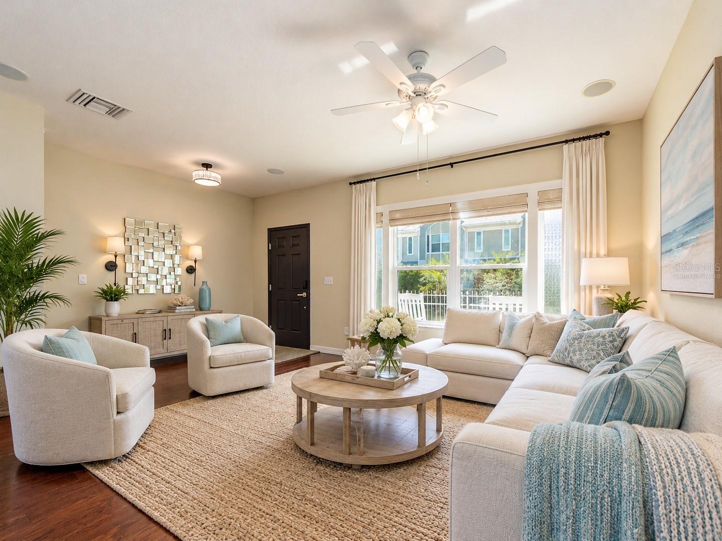 Virtually staged living room - 1283 SAWGRASS ST, CLEARWATER