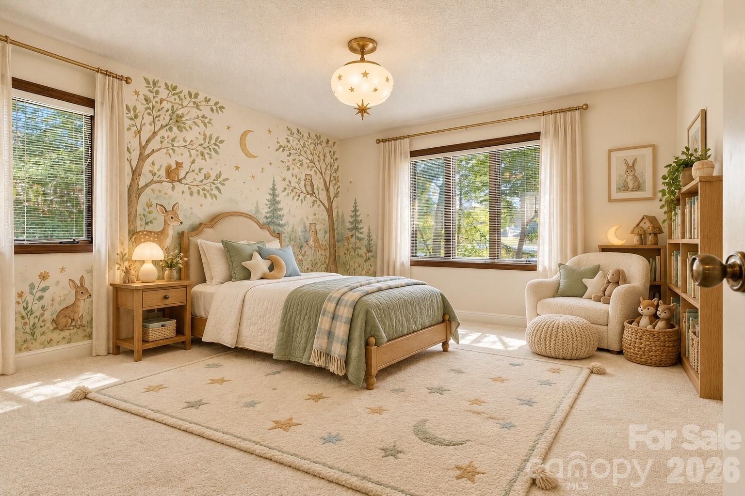 Virtually Staged Main Level Lakeside Guestroom/Window view - 35 S Point Lane, Taylorsville