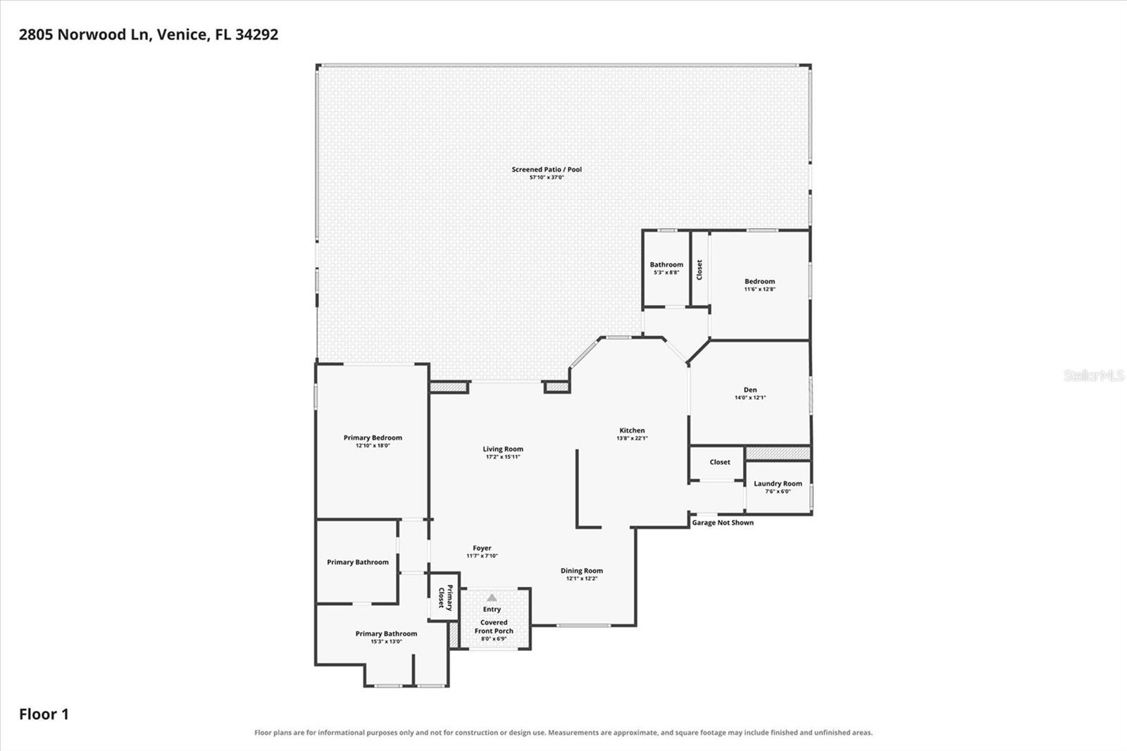 Floor plan. - 2805 NORWOOD LN, VENICE