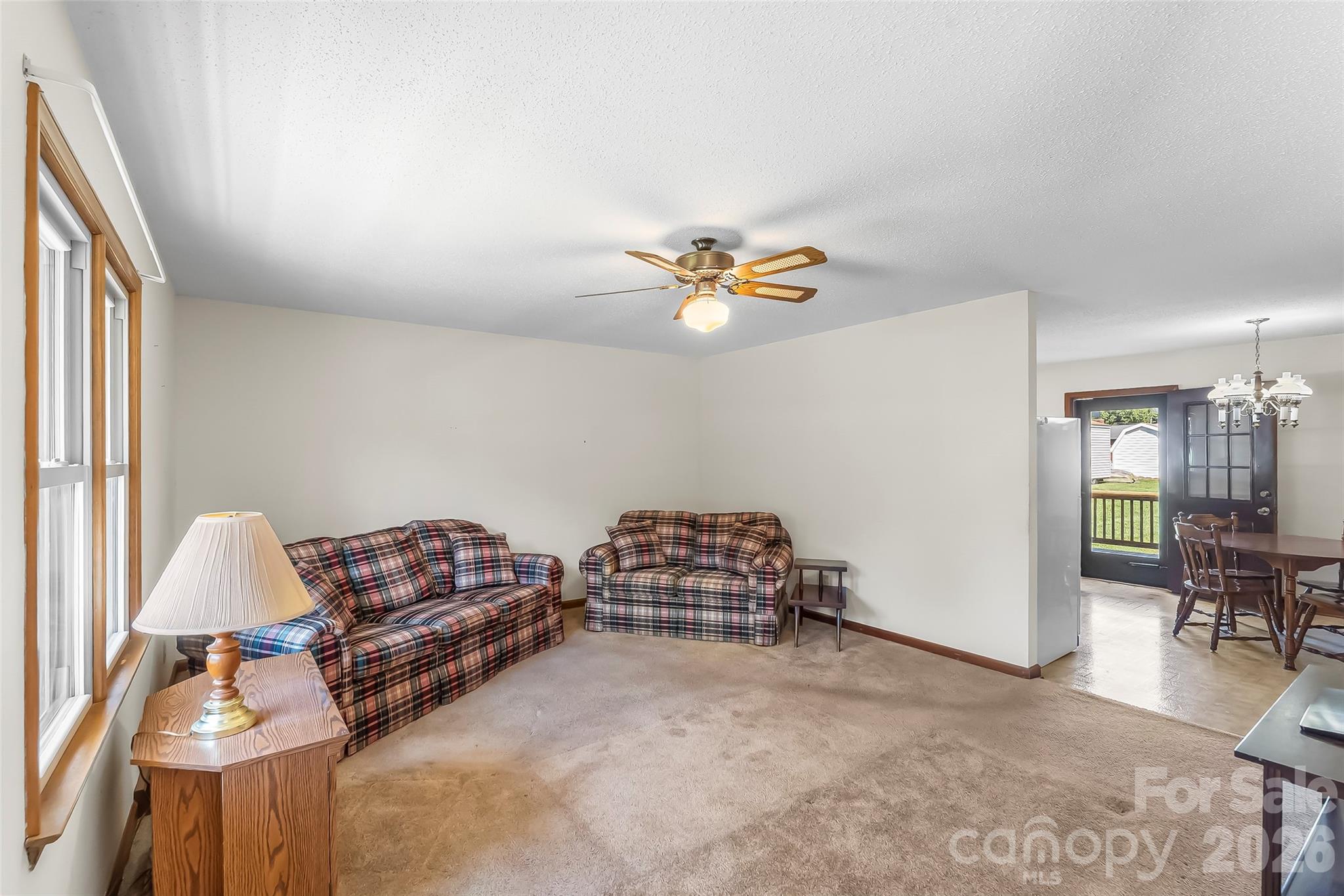 Main-Floor Living Room and Kitchen with Back Door View - 2207 Beauty Street, Statesville