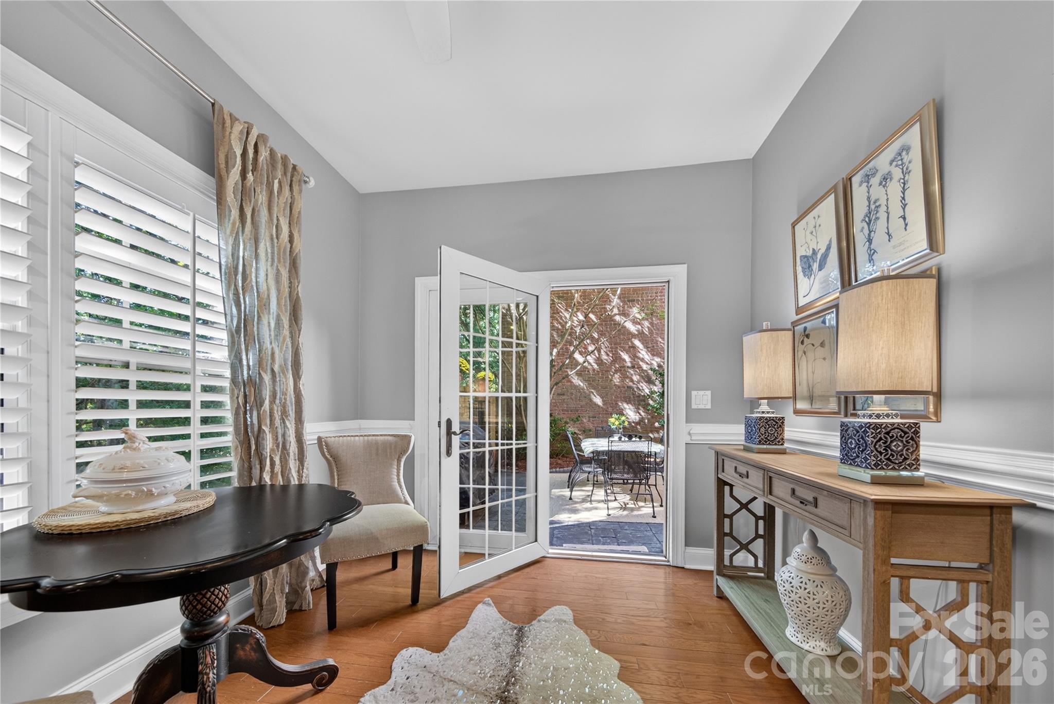 Direct access to private courtyard from Kitchen/Breakfast - 9251 Bonnie Briar Circle, Charlotte