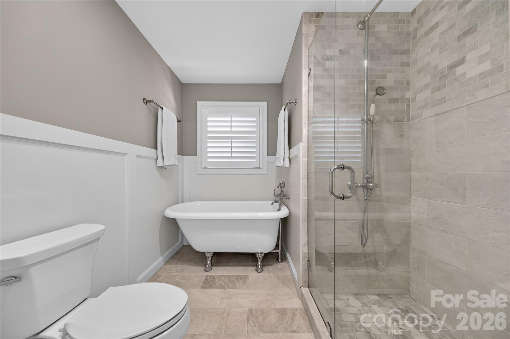Luxury spa bath w/carrara marble floors and shower - 9251 Bonnie Briar Circle, Charlotte