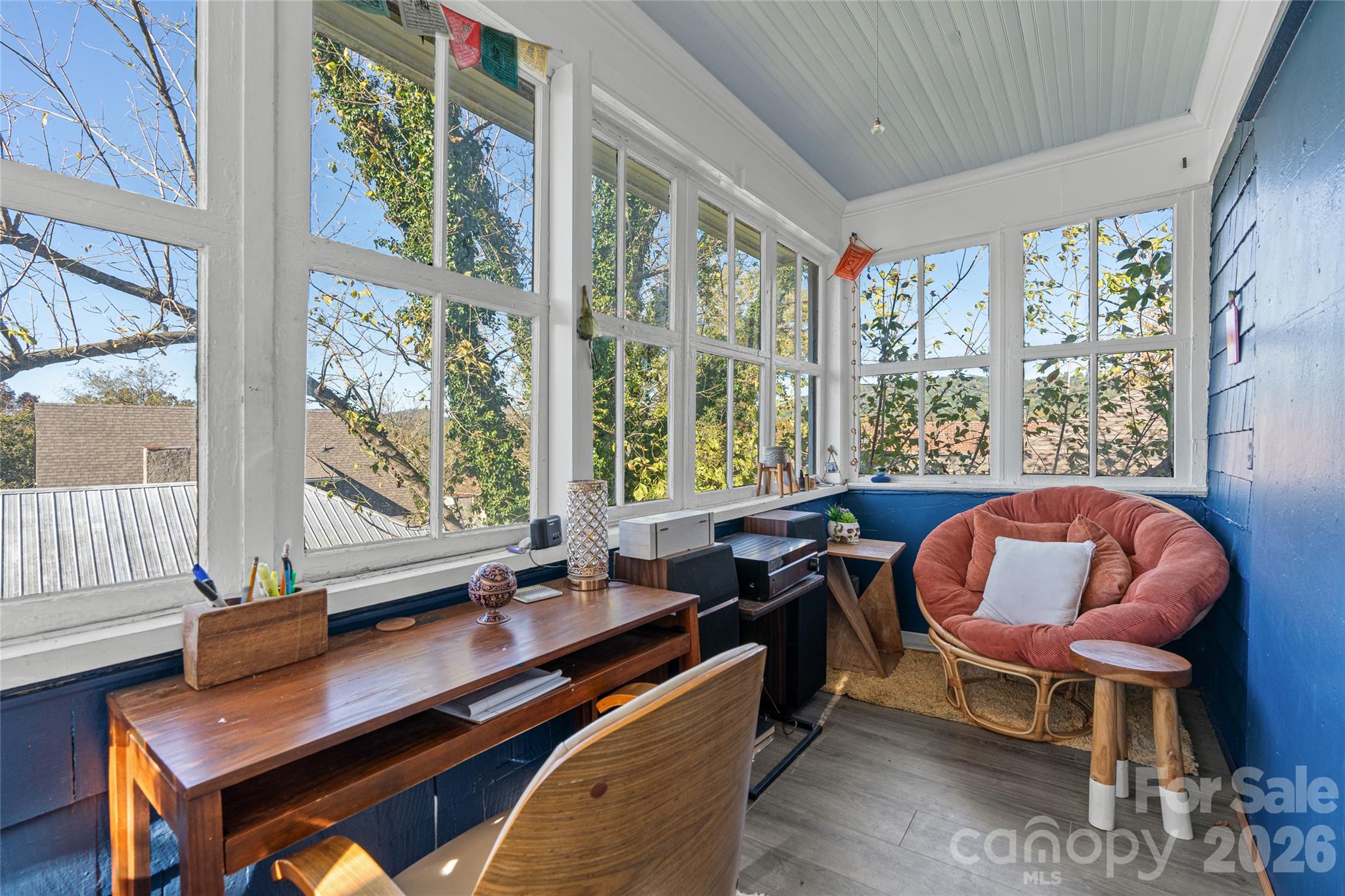Sunporch and location of old second kitchen. - 77 Cherry Street, Asheville