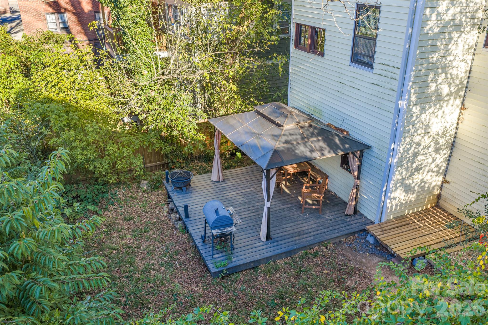 Back yard deck and gazebo in fully fenced back yard. - 77 Cherry Street, Asheville