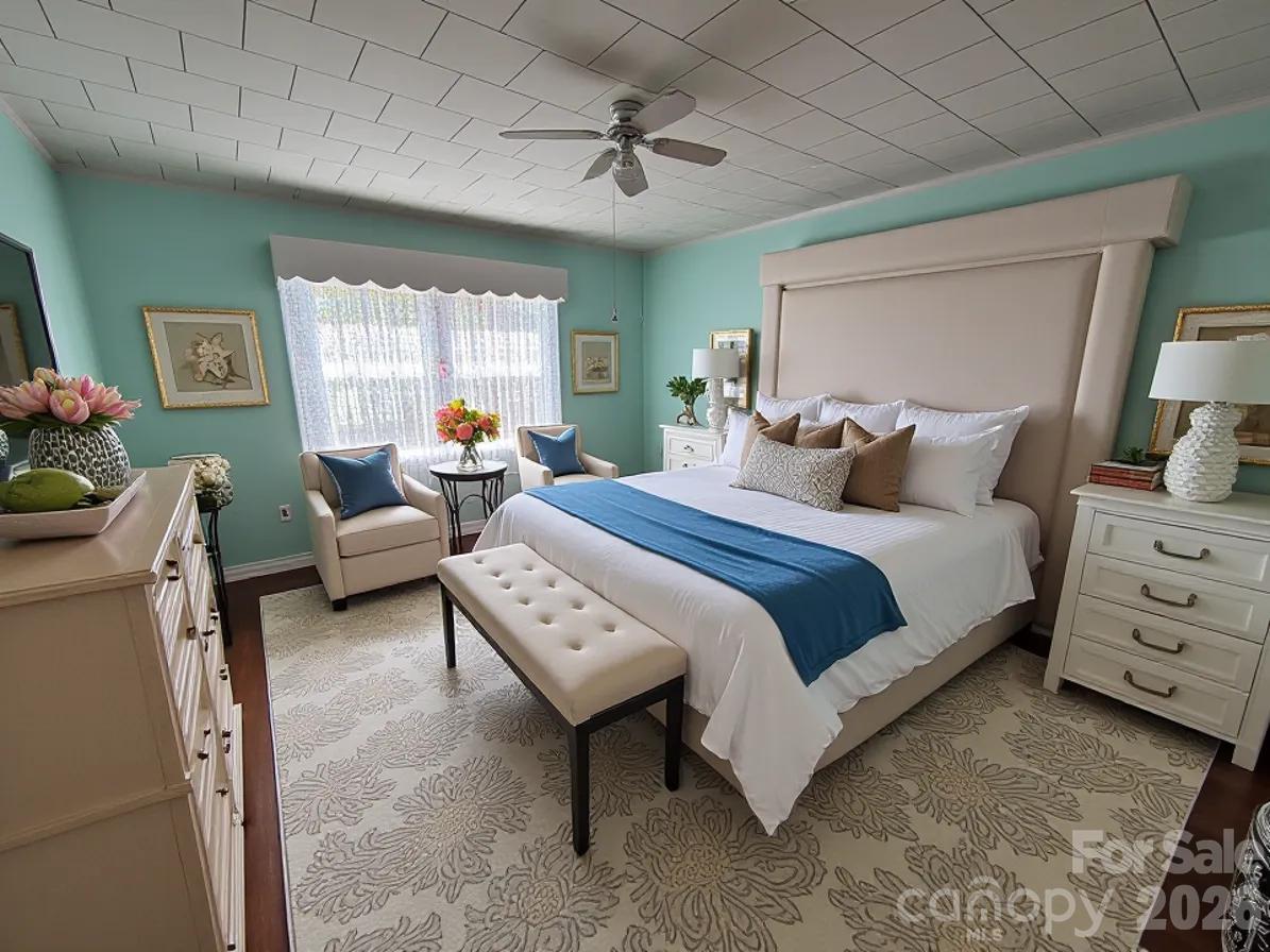 Bedroom Visually Staged - 708 Carbon City Road, Morganton