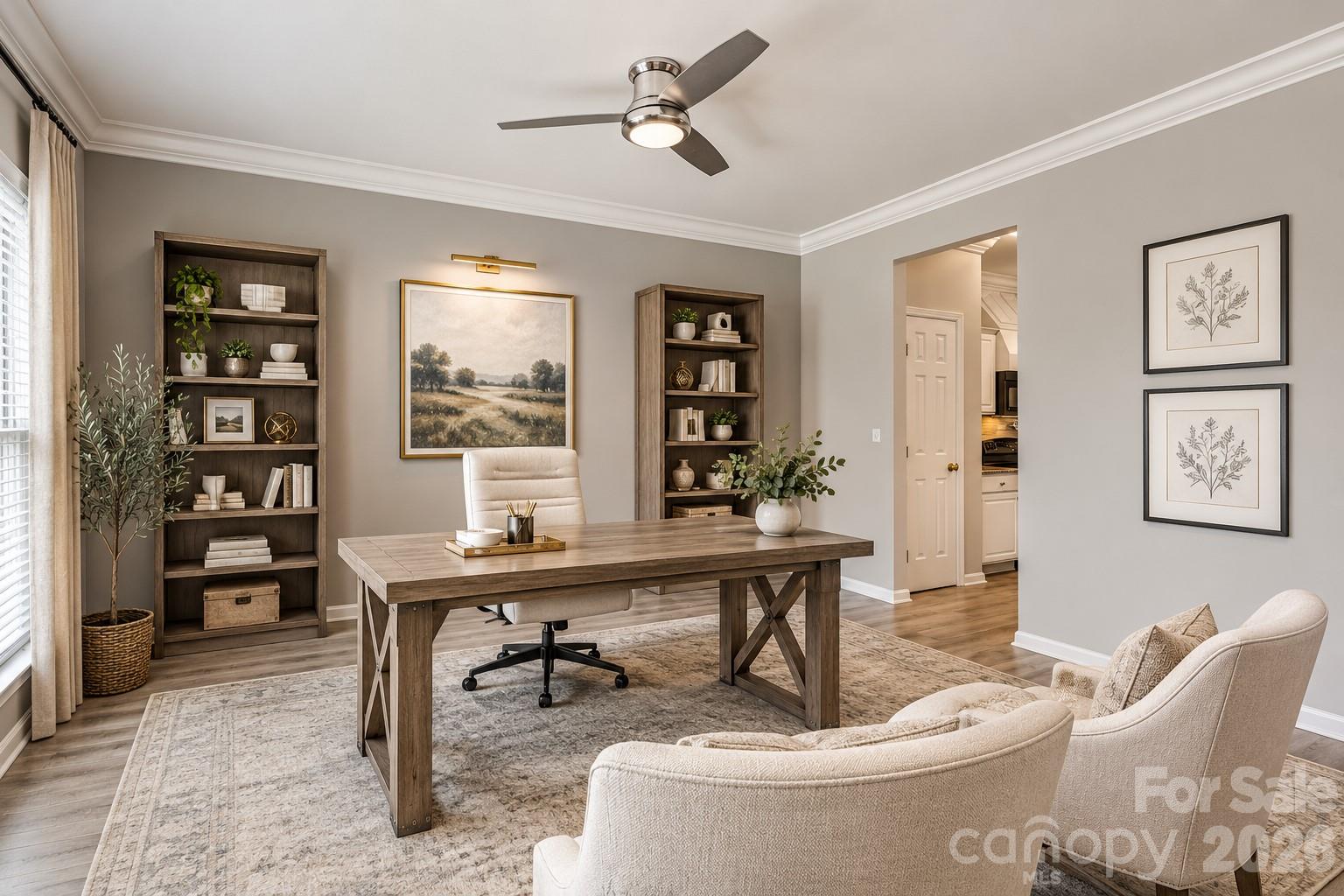 Office/ Living room- virtually staged - 7702 Antique Circle, Waxhaw