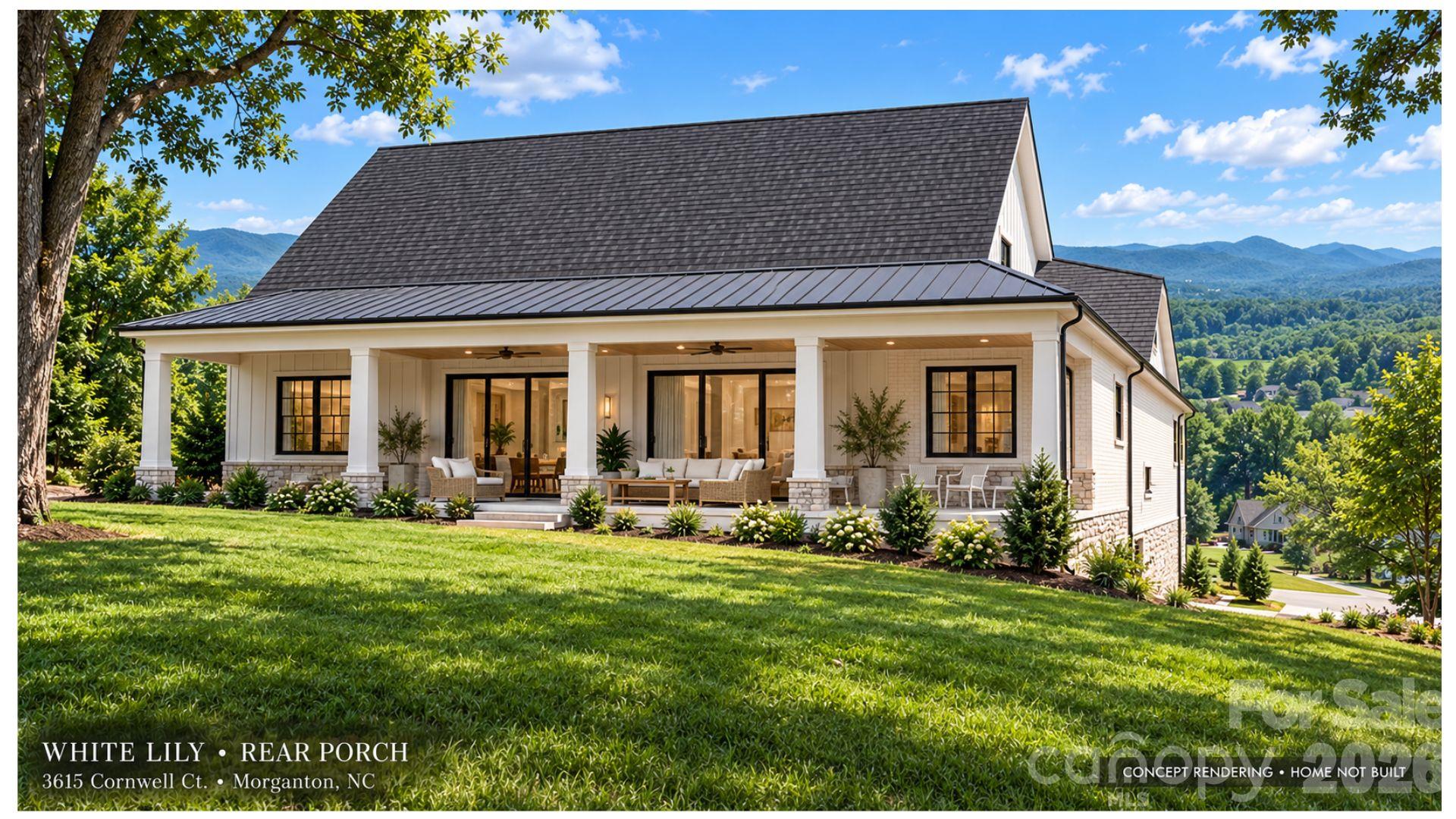 This is a concept rendering of the back of the home. Home is not built. - 3615 Cornwell Court, Morganton