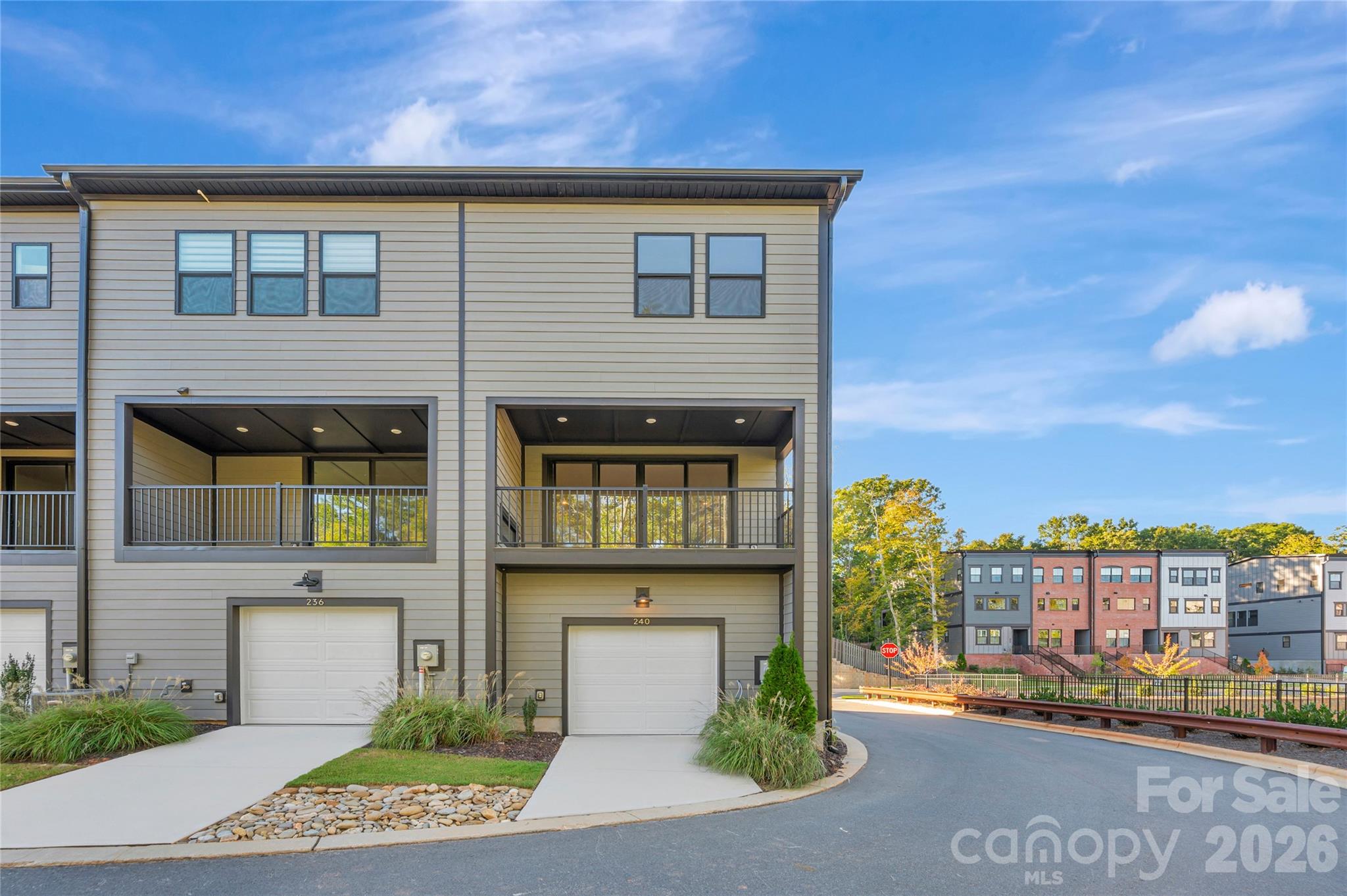 End unit townhome with second floor covered balcony - 240 Old Town Village Road, Waxhaw