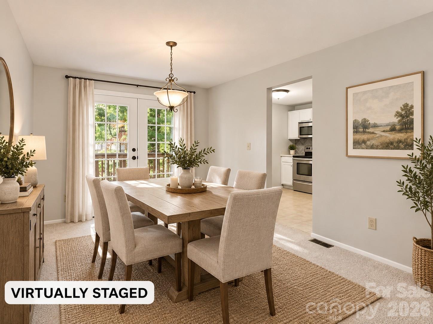 Virtually Staged-Main Level Dining Area - 10446 Club Car Court, Mint Hill