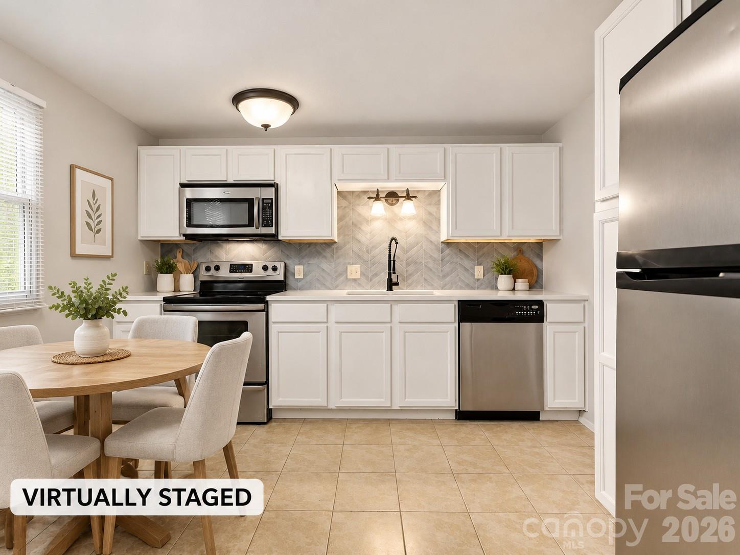 Virtually Staged-Kitchen - 10446 Club Car Court, Mint Hill