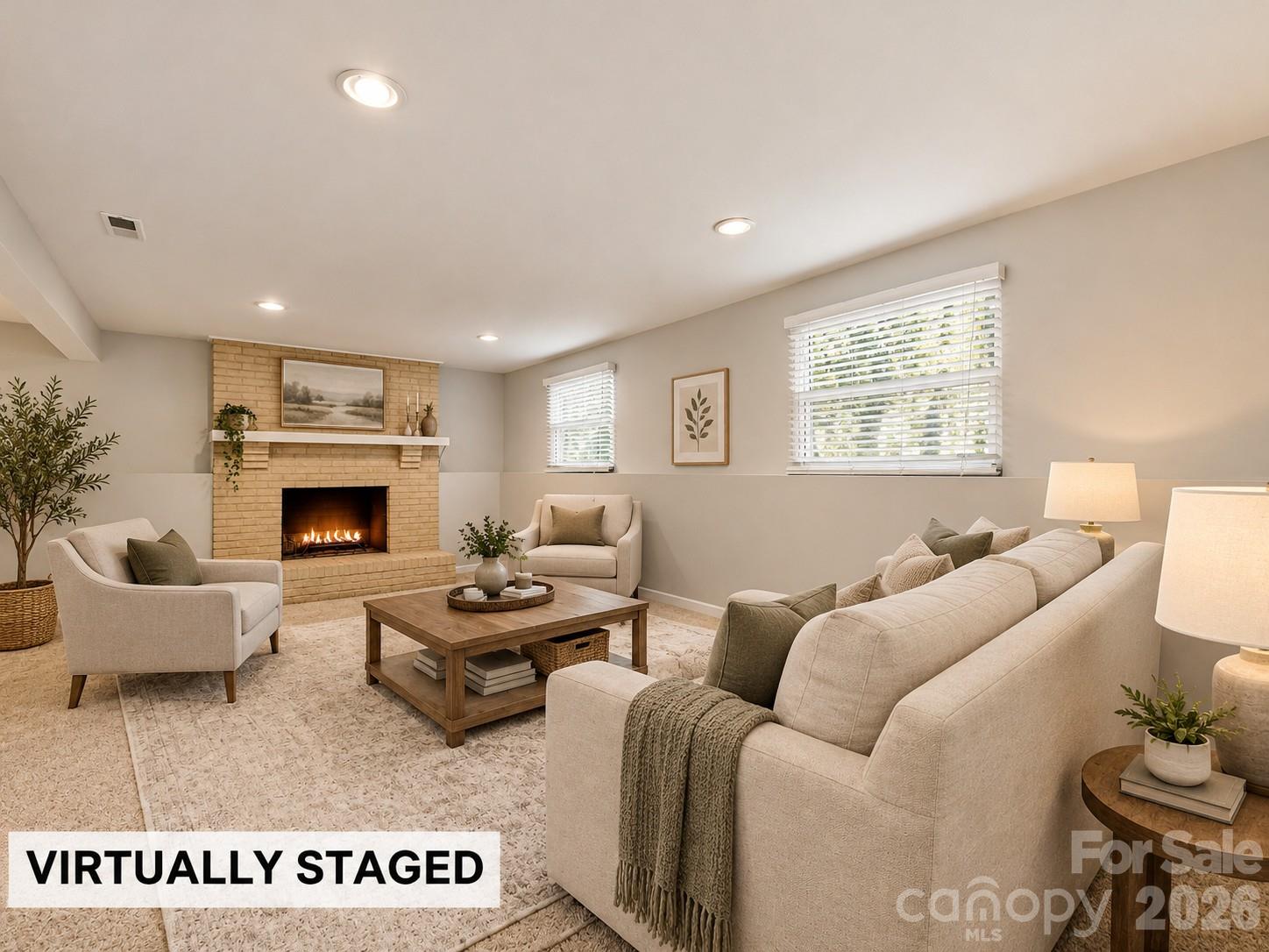 Virtually Staged-Lower Level Great Room - 10446 Club Car Court, Mint Hill