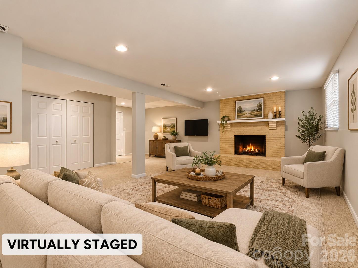 Virtually Staged-Lower Level Great Room - 10446 Club Car Court, Mint Hill