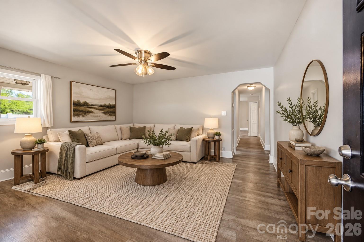 Virtually Staged LIving Room - 1108 Skyland Street, Kannapolis