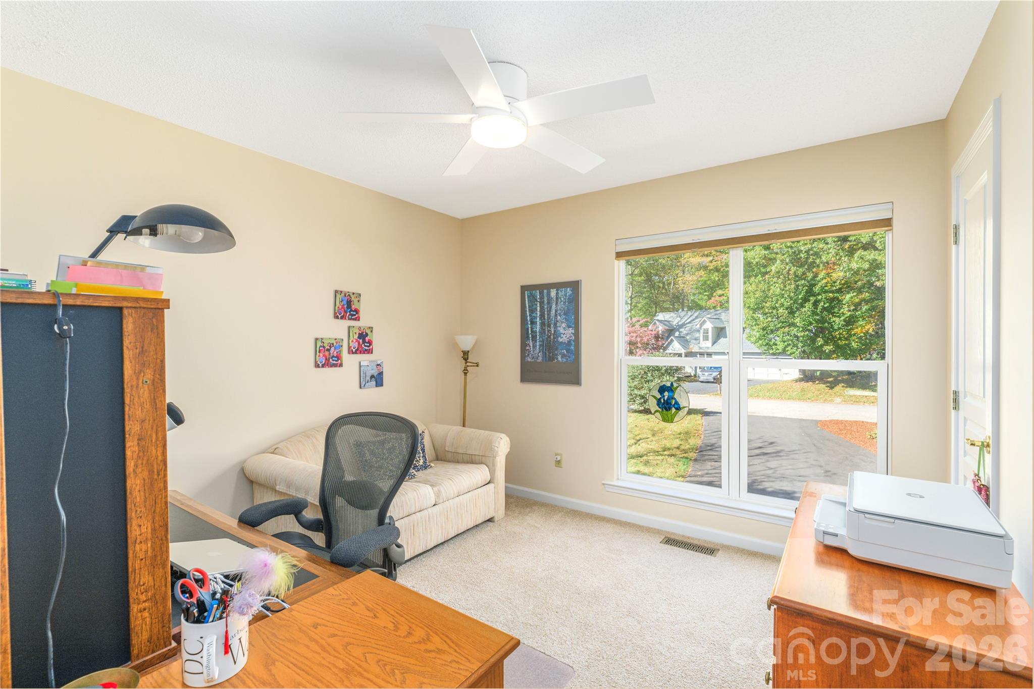 3rd bedroom on the 1st floor currently used as an office. - 6 Eagles Nest Lane, Asheville