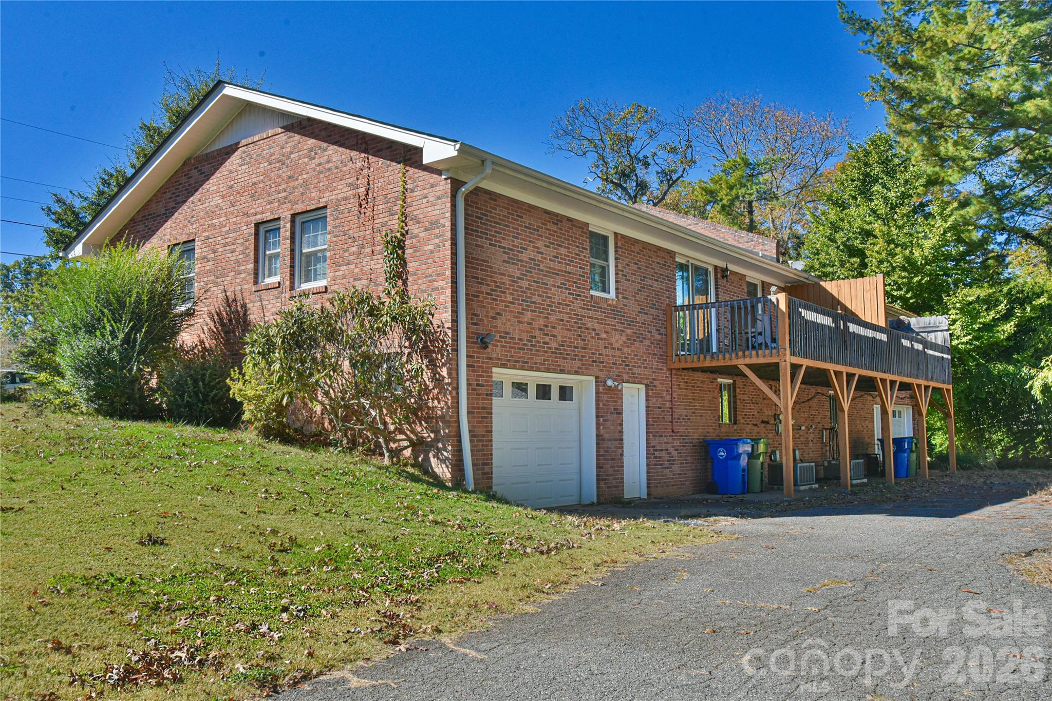 Rear entry for garage and driveway - 2 Adamswood Road, Asheville