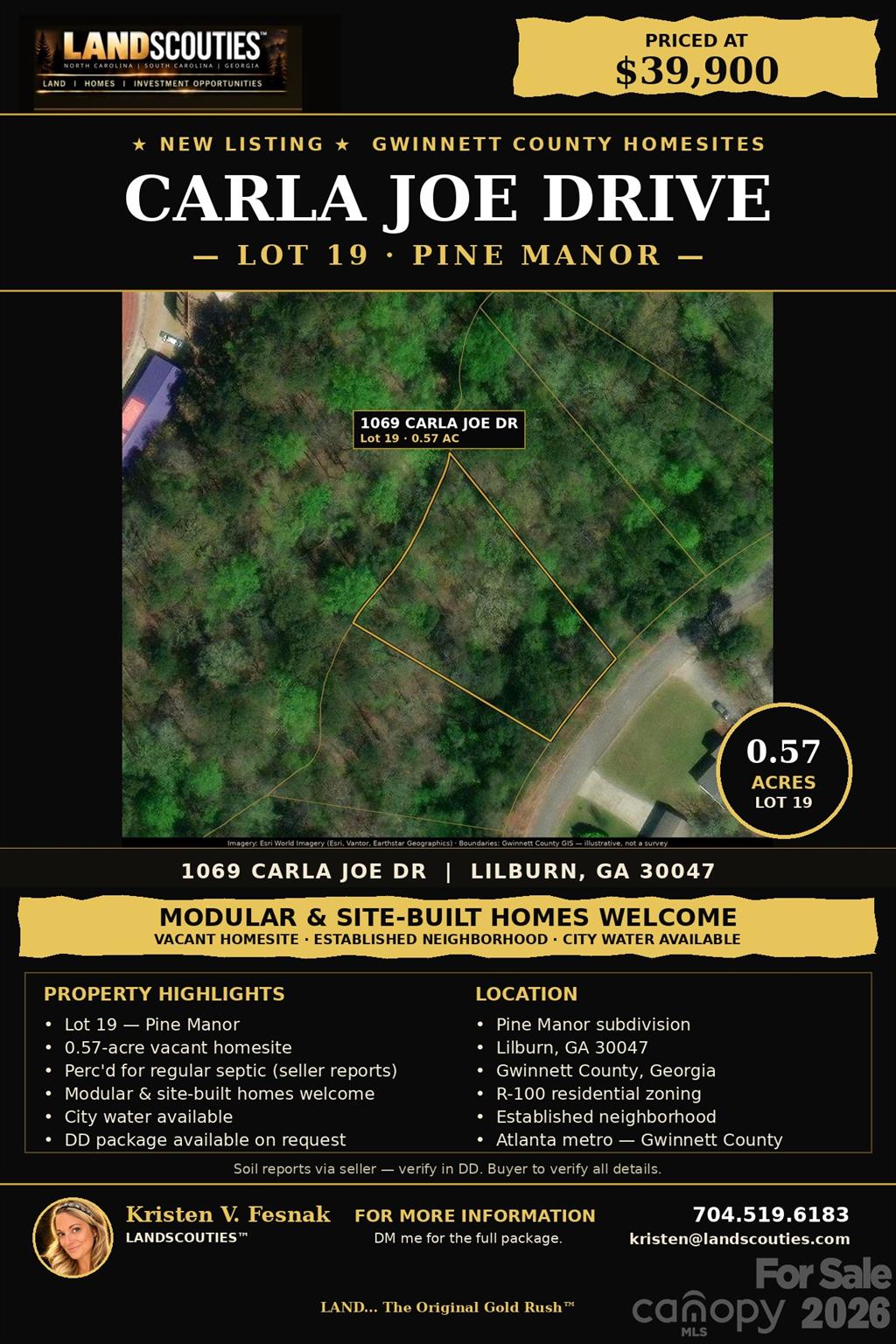 Lot at 1069 Carla Joe Drive, Lilburn