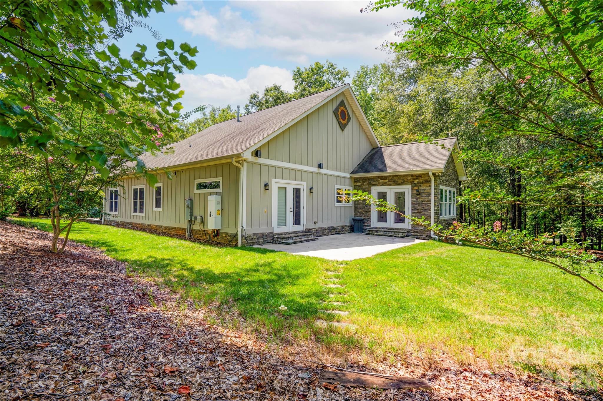 Rear view of home and patio - 244 Randall Road, Shelby
