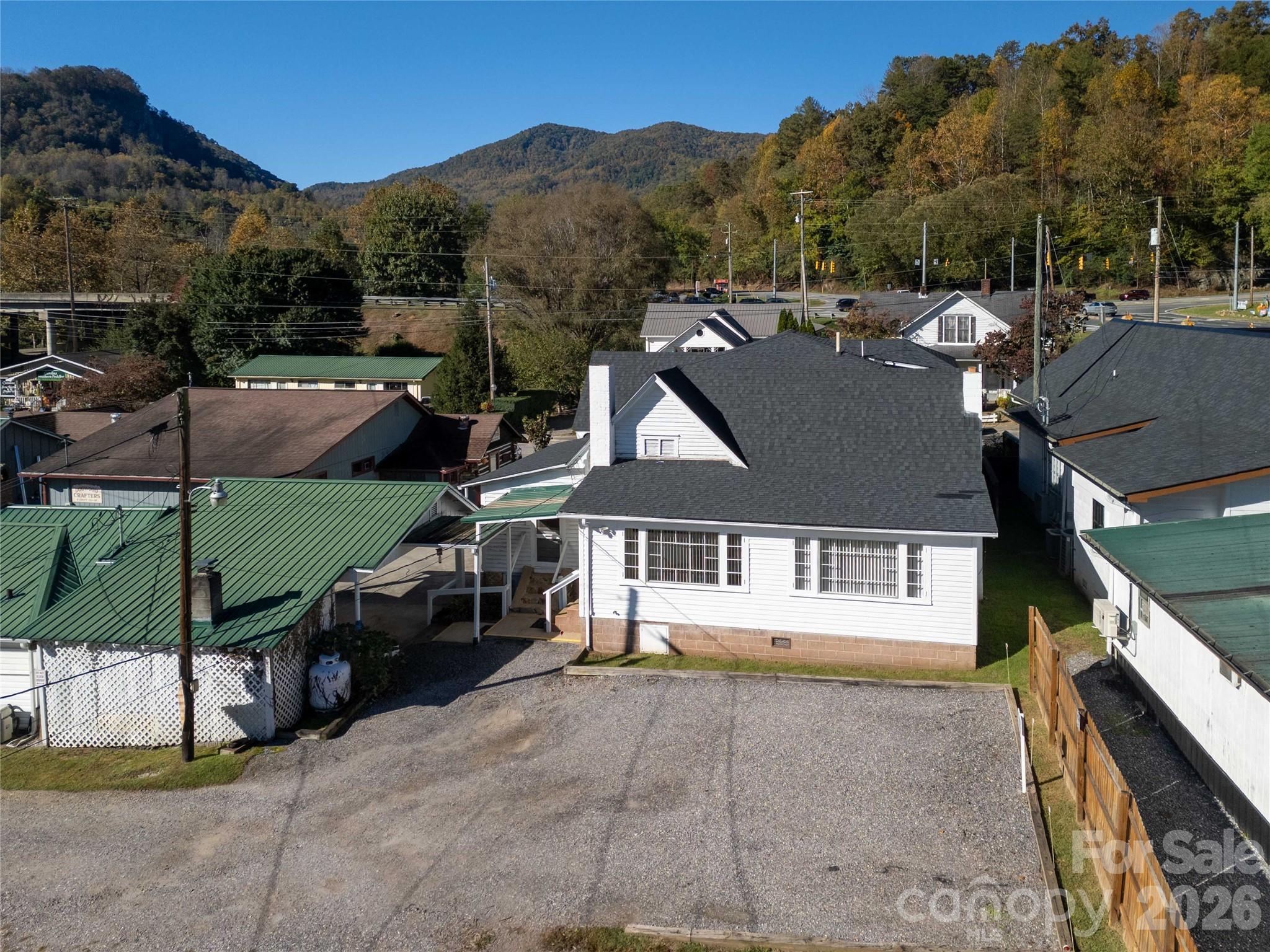 View of back parking lot - 112 Webster Street, Dillsboro