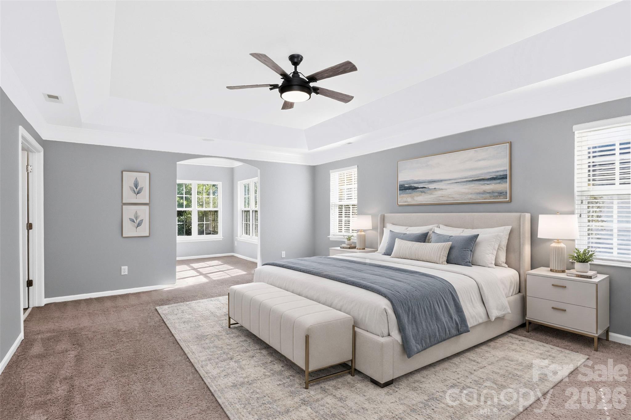 Primary bedroom (virtually staged) - 11519 Baystone Place, Concord