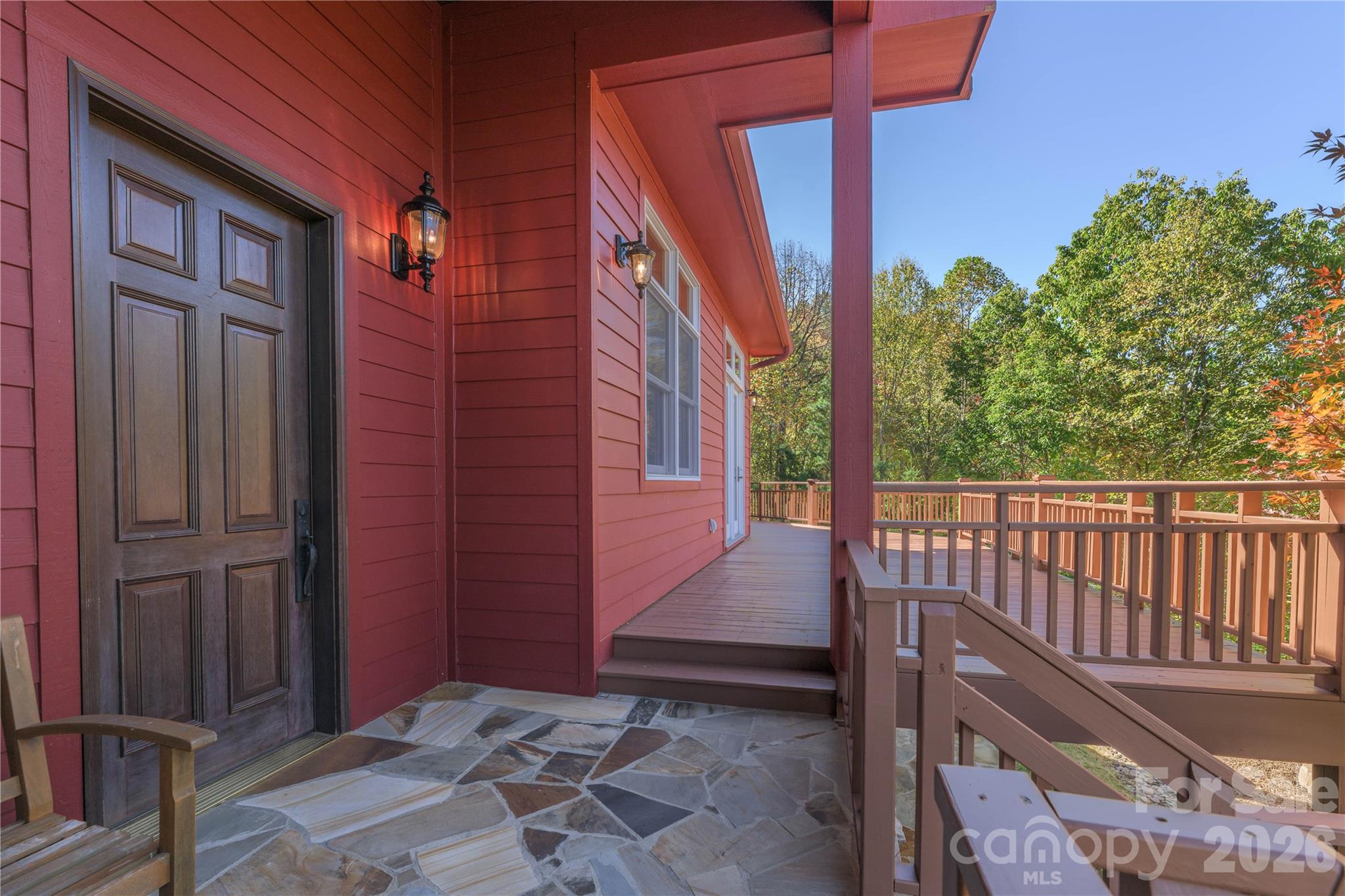 Gorgeous flagstone covered entryway - 1341 Double Knob Drive, Arden