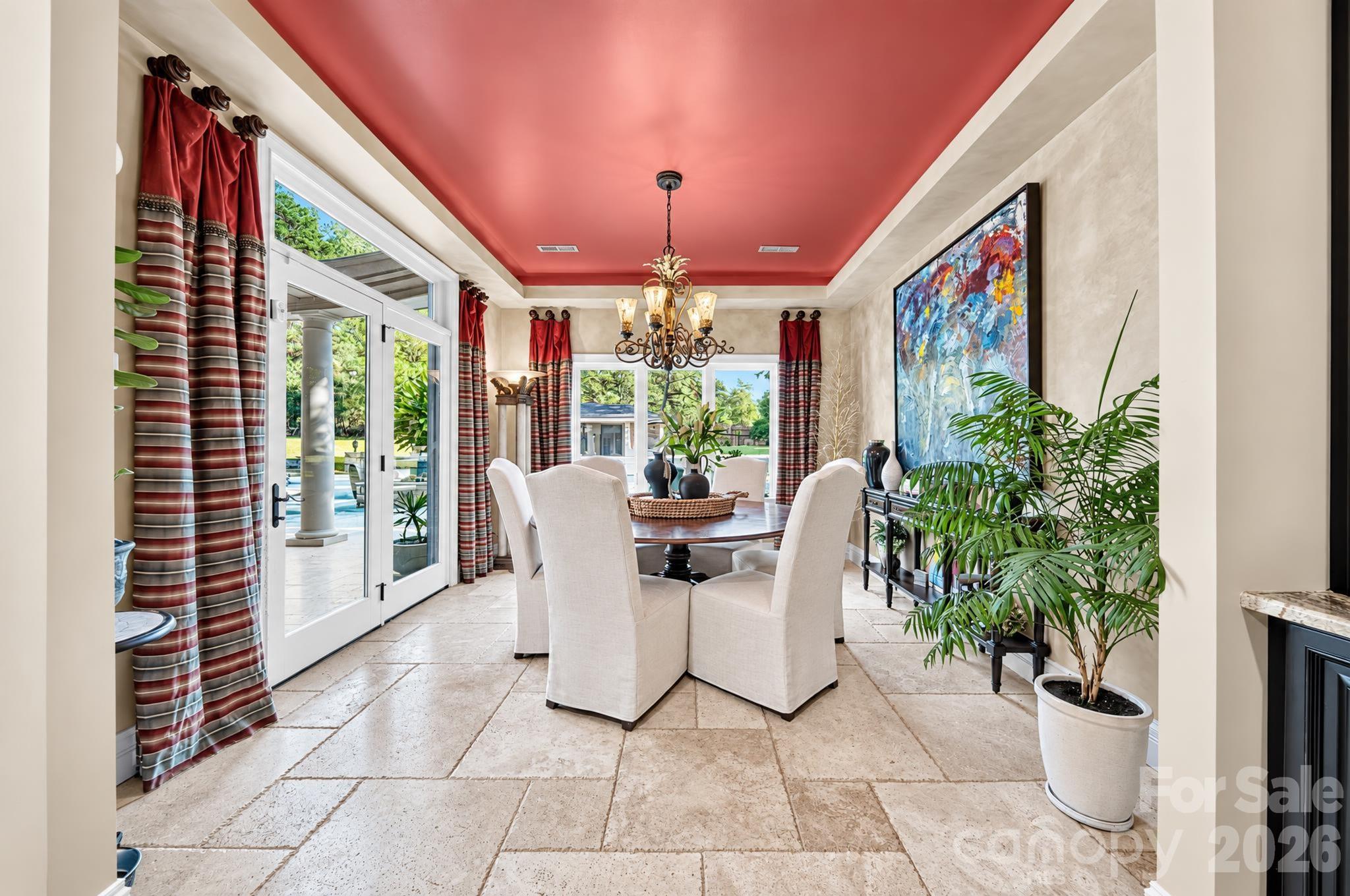 Bright and spacious Breakfast Room overlooking the patio and pool too! - 1340 Sardis Road N, Charlotte