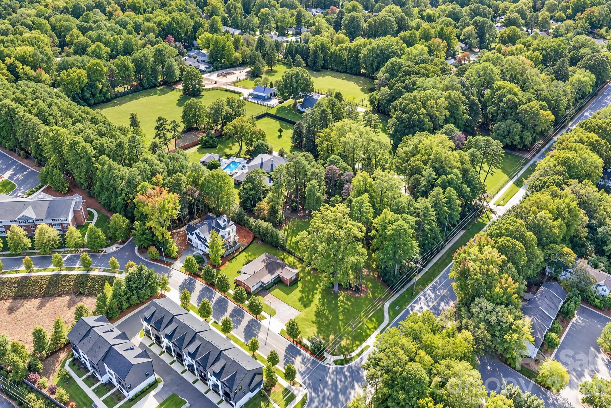 Beautiful 4.57 acre lot in close proximity to the private school cooridor and within 30 minutes of Uptown.  The existing curb cut shown off of Nolley Court can add additional access. - 1340 Sardis Road N, Charlotte