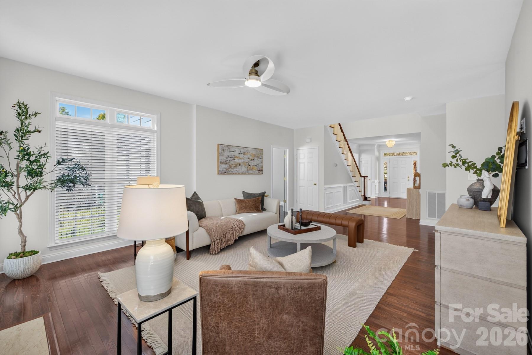 Main Living Room looking toward the Foyer - 10826 Persimmon Creek Drive, Mint Hill